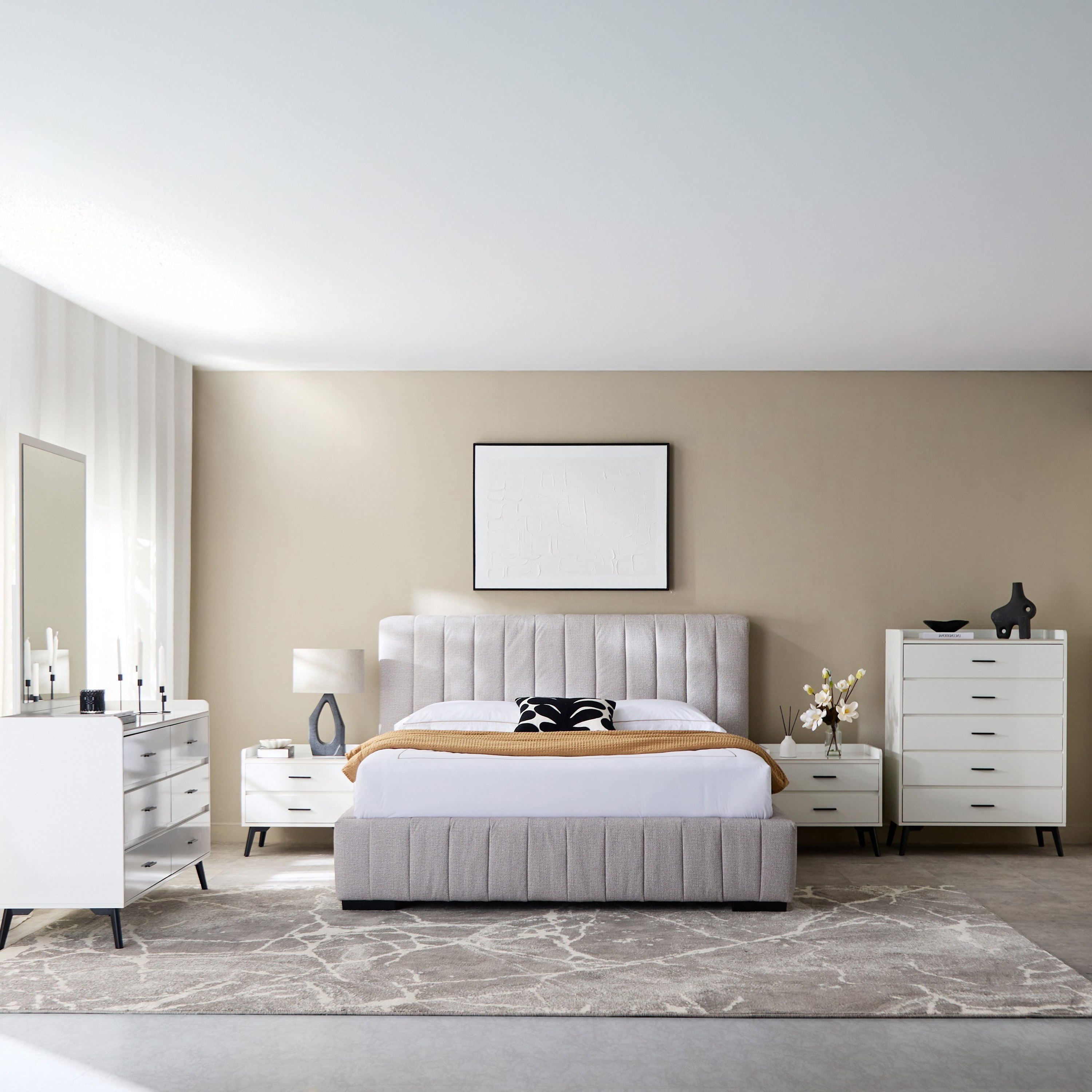 باقة غرفة نوم كوين 5 قطع أوربانيا من لوكسمبورج-hbxfurniture-bedsandbedsets-bedroomsets-queen-image-1
