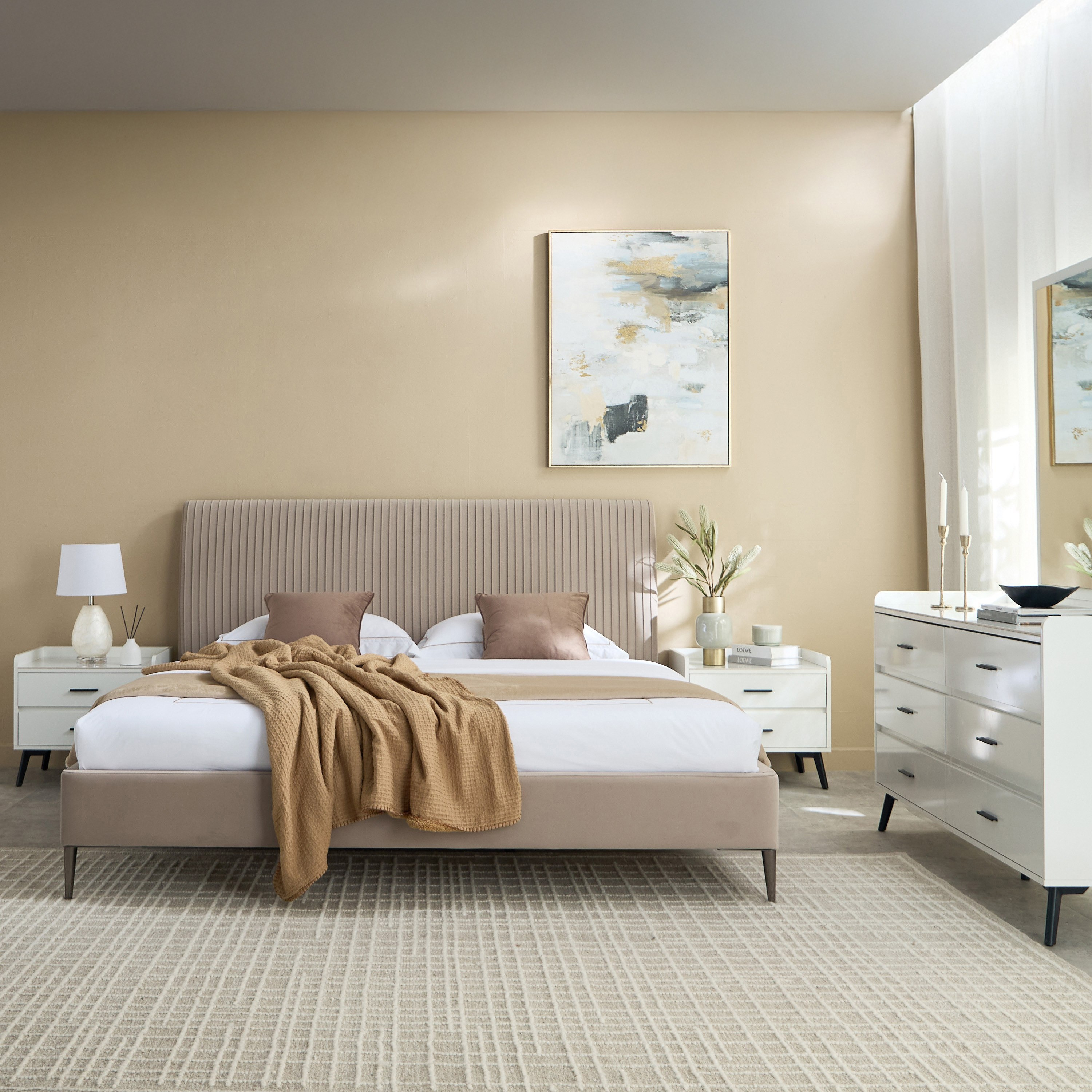 Marwell Rivoli 5-Piece Queen Upholstered Bedroom Package-hbxfurniture-bedsandbedsets-bedroomsets-queen-image-1