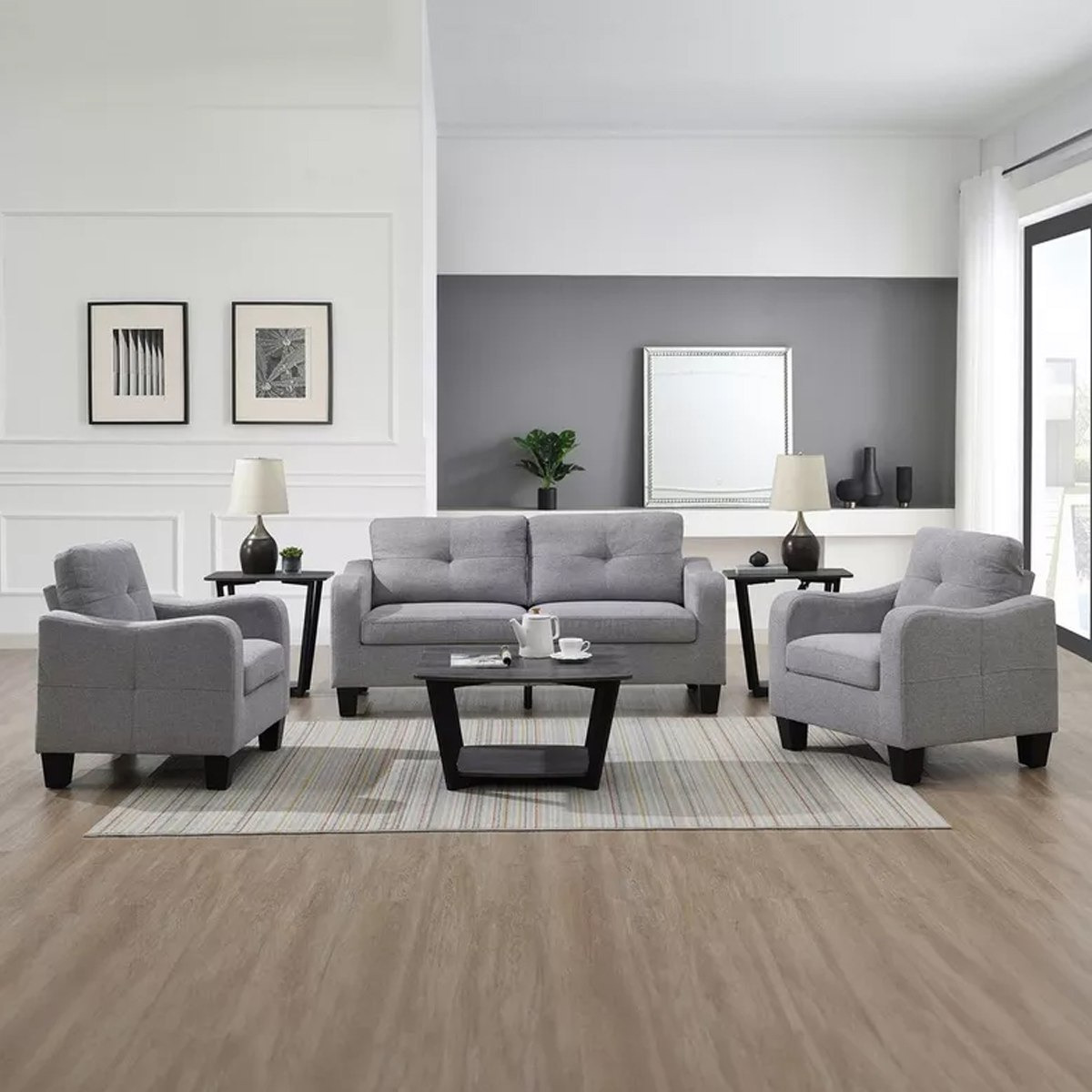 Belgium 3+1+1 Seater Fabric Sofa Package-hbxlivingroom-sofasandarmchairs-sofasetspackage-image-1