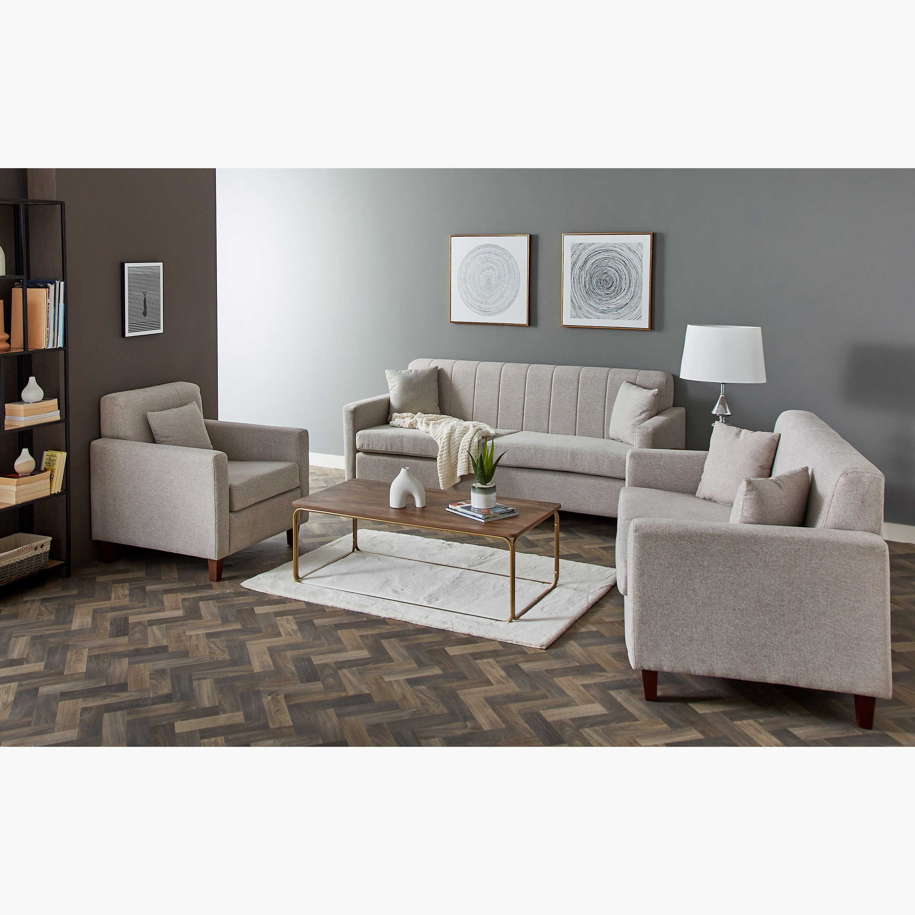 Buy Lucca 3+2+1 Seater Fabric Sofa Set with Cushions Online in Bahrain ...