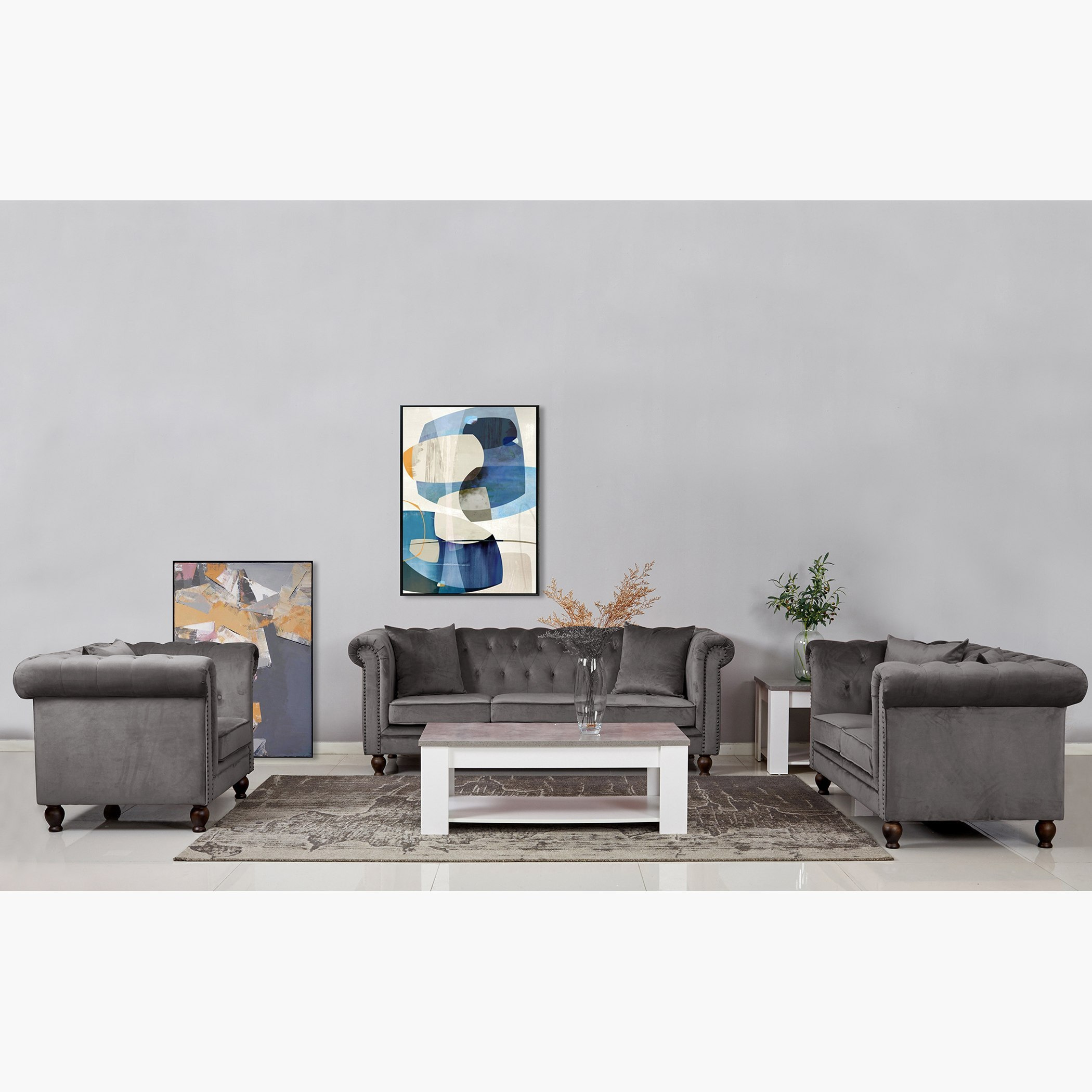 Buy Sofia 3+2+1 Seater Sofa Set with Cushion Online in Qatar | Homebox