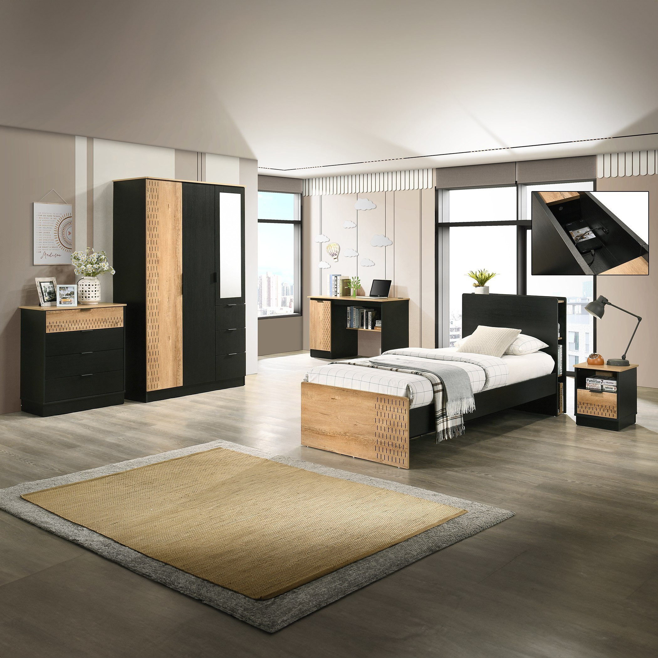 Jordan 3-Piece Single Bedroom Package-hbxbedroom-bedsandbedsets-bedroompackages-image-1