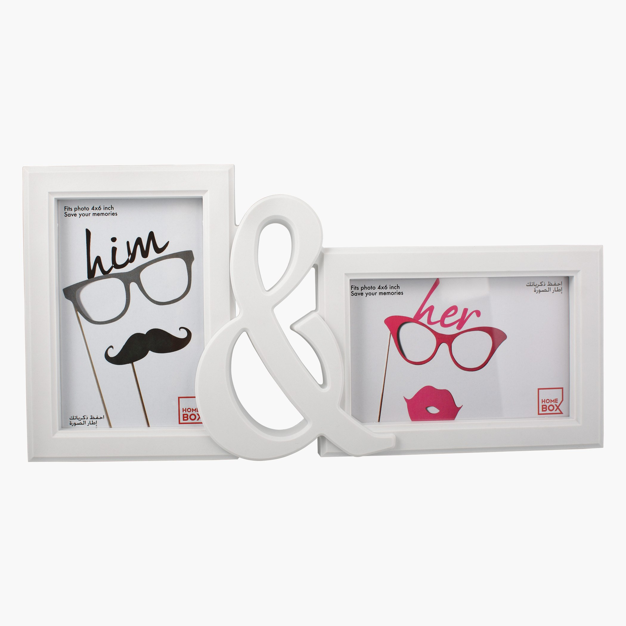 Him & Her 2-Photo Frame - 6x4 inch-hbxkidsandyouth-walldecor-photoframes-image-1