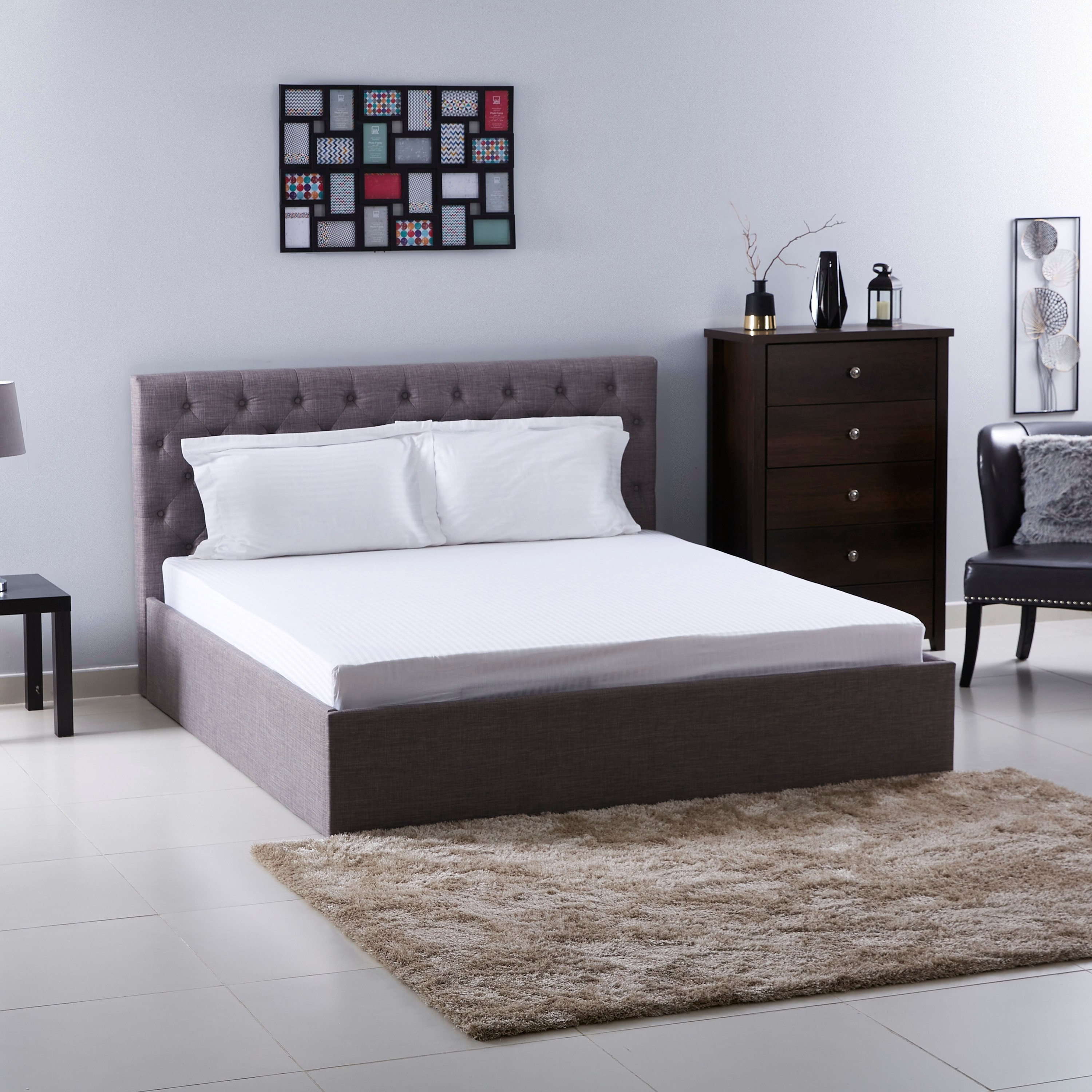 شرشف مطاطي مزدوج مخطط قطن وحرير من  هاميلتون - 120x200 سم + 25 سم-hbxhomeware-hbxbedroom-image-5