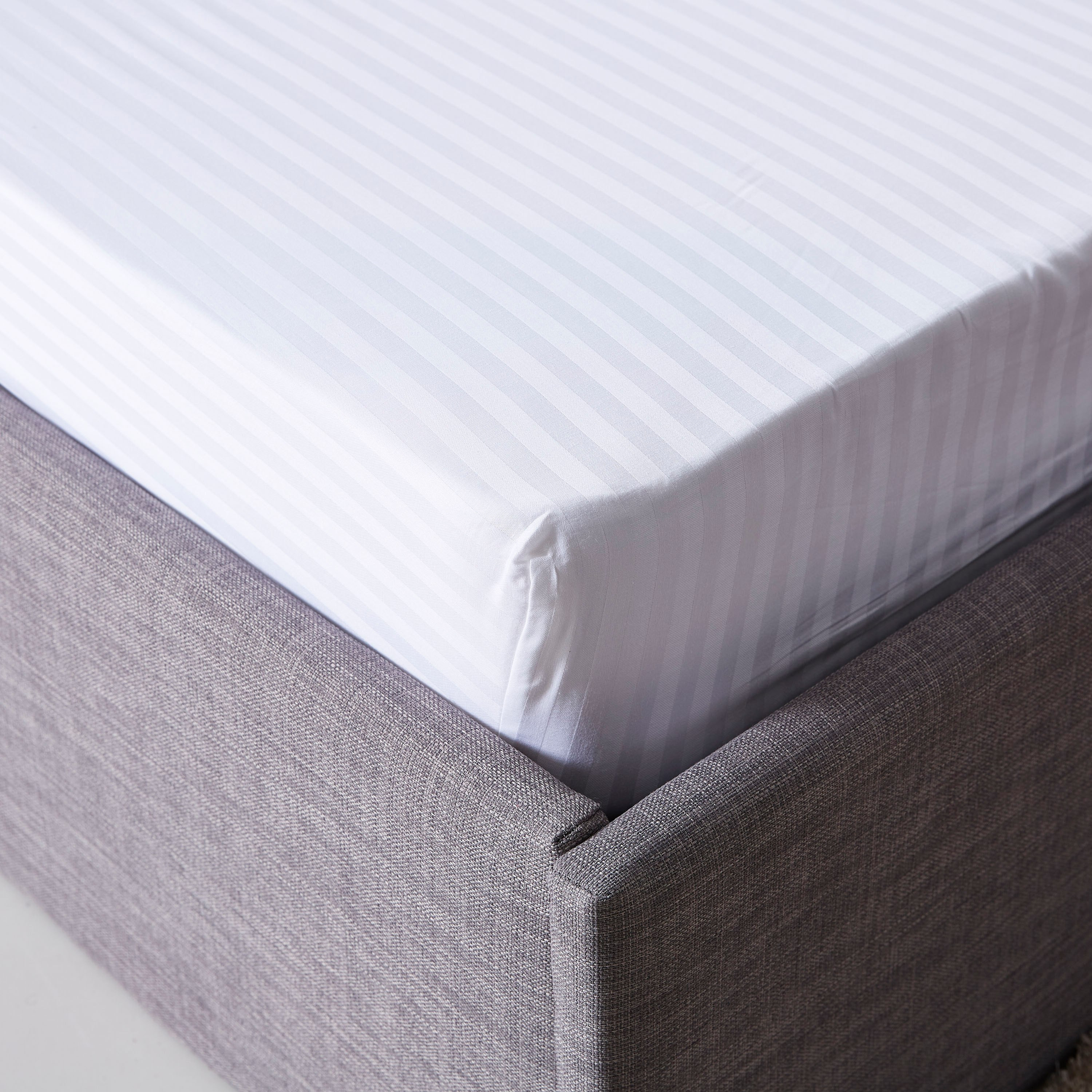 Hamilton Cotton Satin Stripe Super King Fitted Sheet - 200x200+25 cm-hbxhomeware-hbxbedroom-image-3