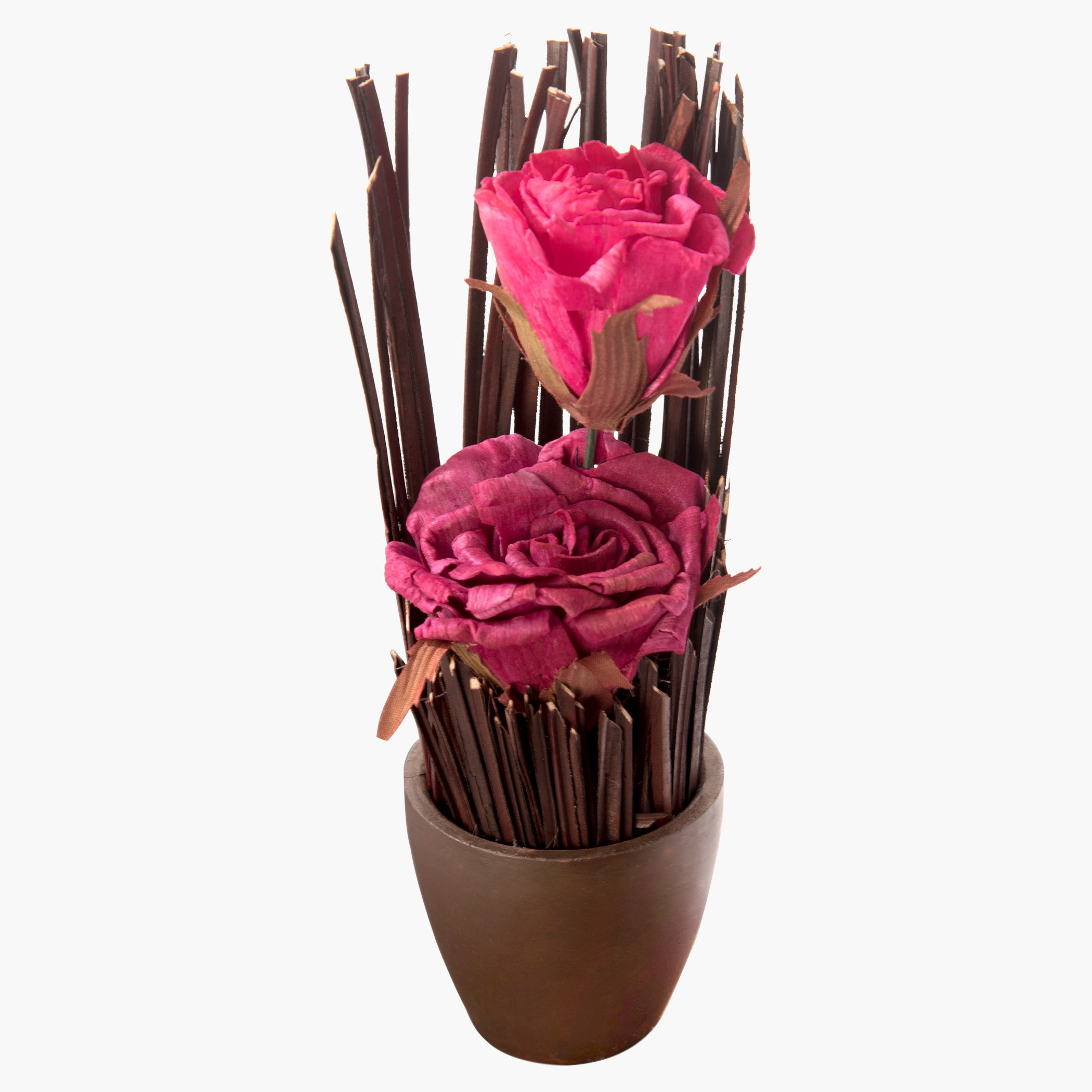مزهرية بوت دراي بتصميم ورود - 8x8x24 سم-hbxdecorandfurnishings-homeaccessories-artificialflowersandplants-image-2