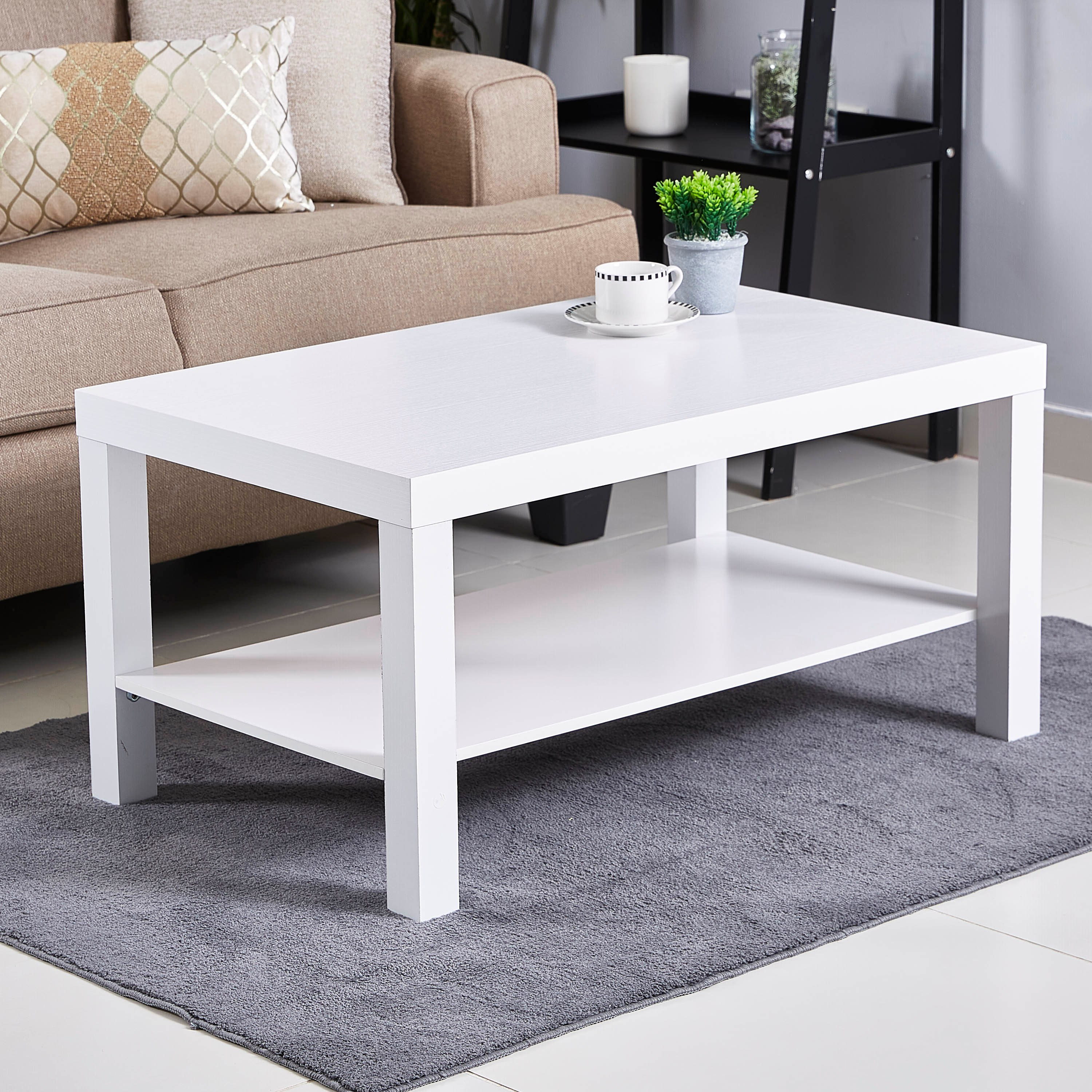 White gloss side store table ikea