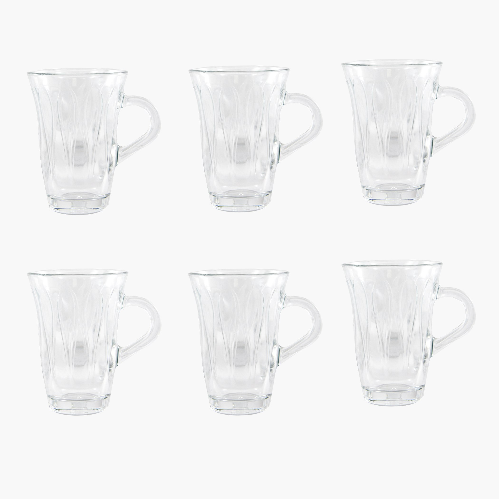 طقم أكواب شاي زجاجية من 6 قطع كريستال مينا - 150 مل-hbxhomeware-diningandtabletop-coffeeandteasets-image-1