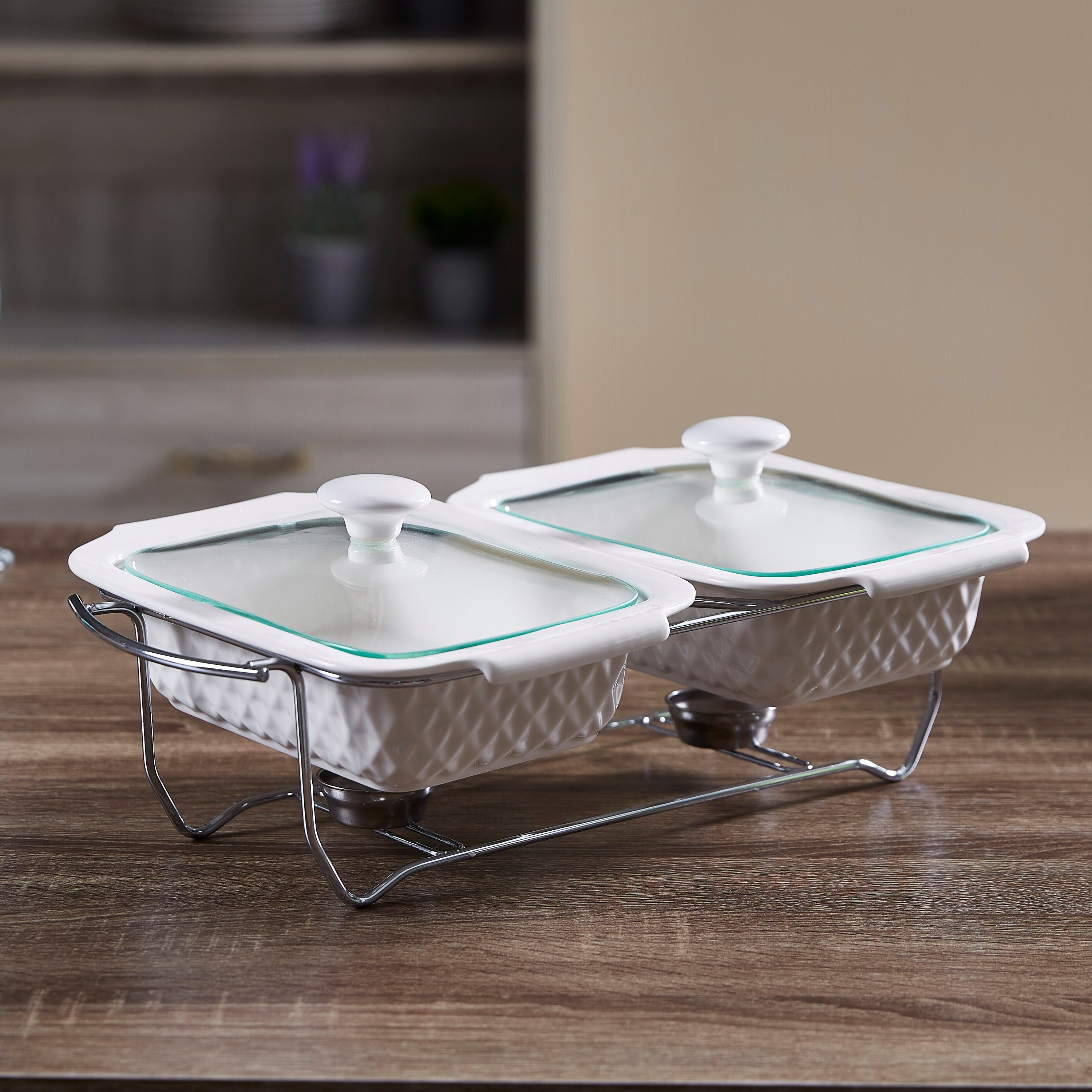 وعائين بأغطية من سوبريم - 28 سم-hbxdecorandfurnishings-tabletop-serveware-image-1