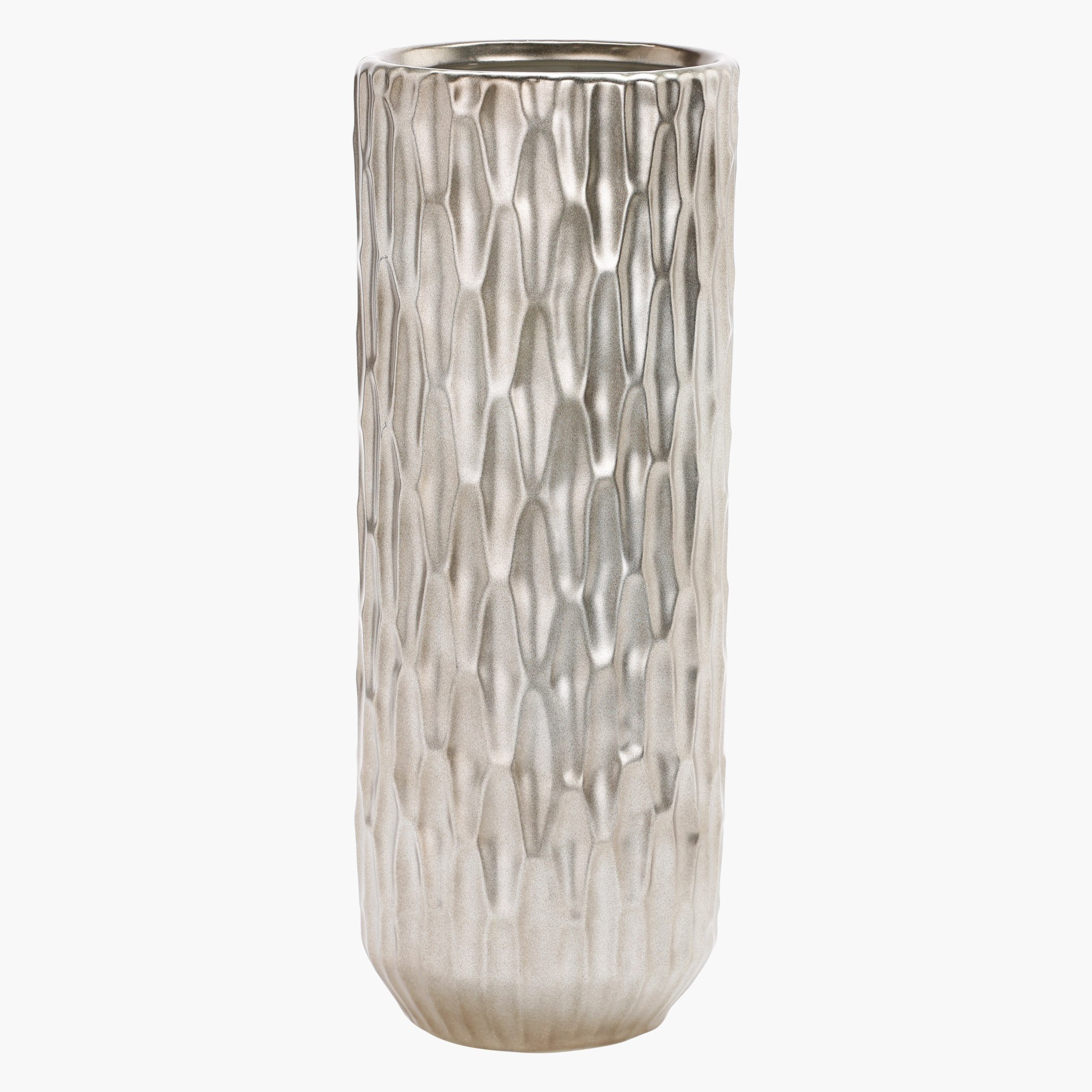 مزهرية زوري معدنية بارزة الملمس-hbxbedroom-decorandaccessories-vases-image-1