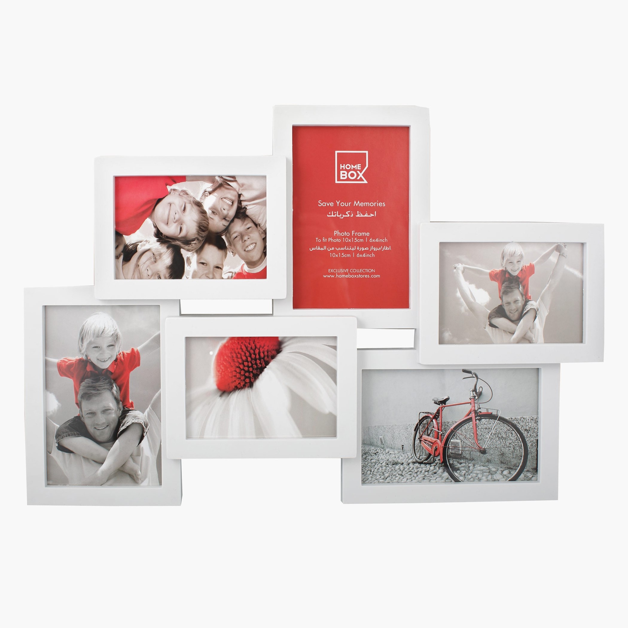 إطار كولاج 6 صور بنمط سداسي - 6×4 بوصة-hbxkidsandyouth-walldecor-photoframes-image-1