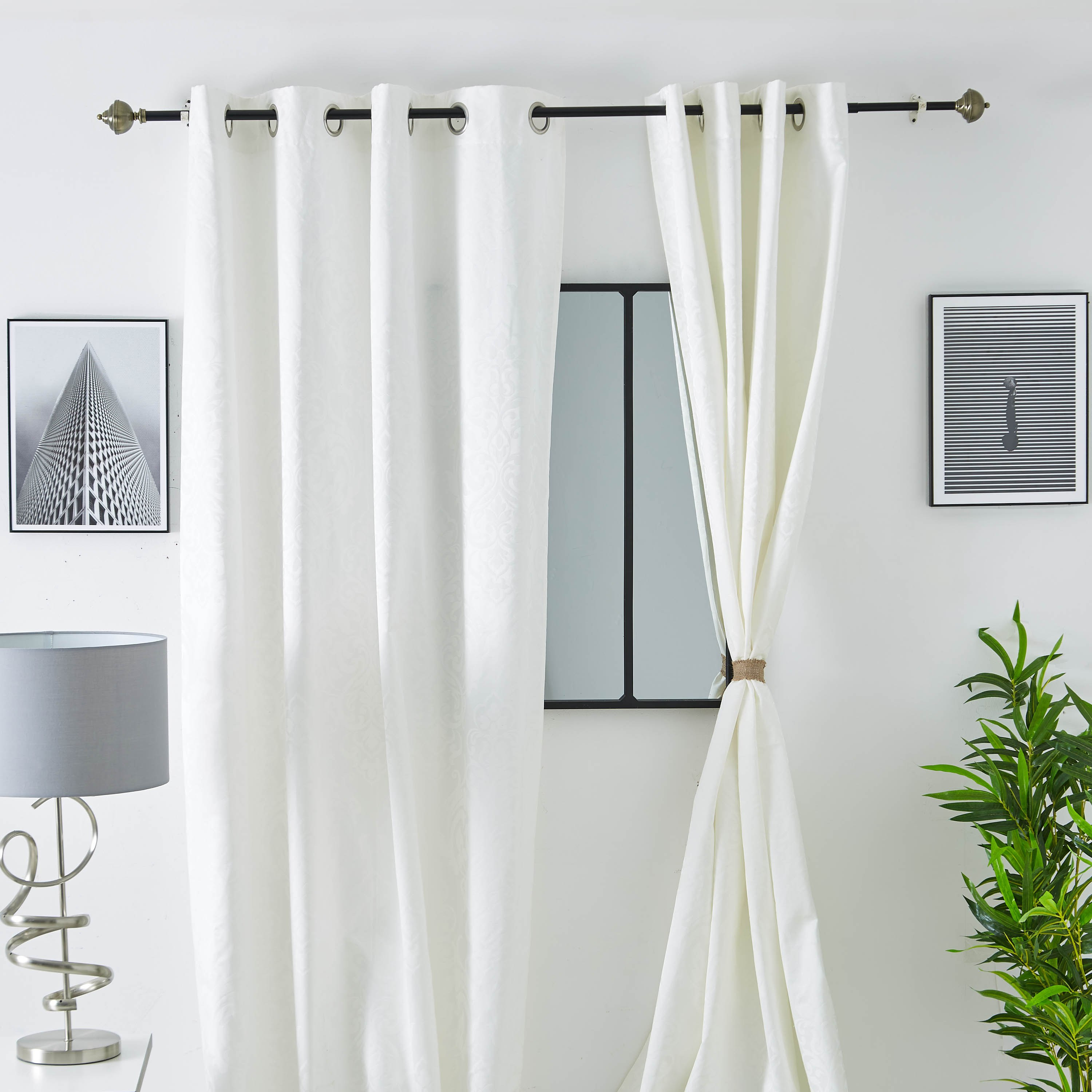 زوج ستائر بارزة الملمس من ديفينبورت - 135x240  سم-hbxbedroom-windowcoverings-curtains-image-5