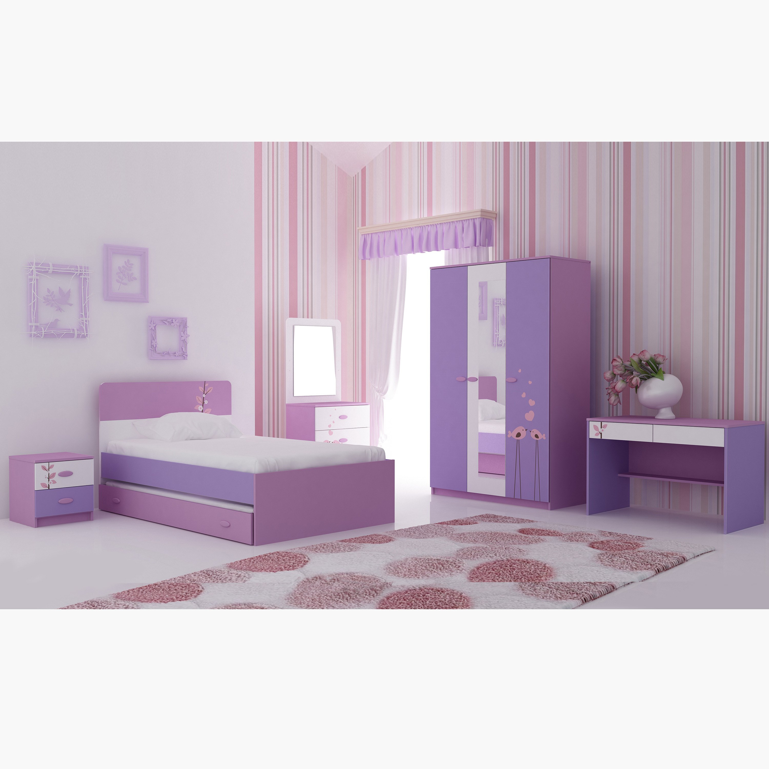 Princess Single Pull Out Bed - 90x190 cm-hbxfurniture-bedsandbedsets-beds-image-2