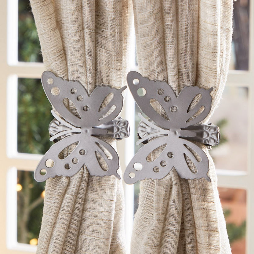 Butterfly Clip Tie Back - Set of 2-Tie Backs and Tassels-image-1