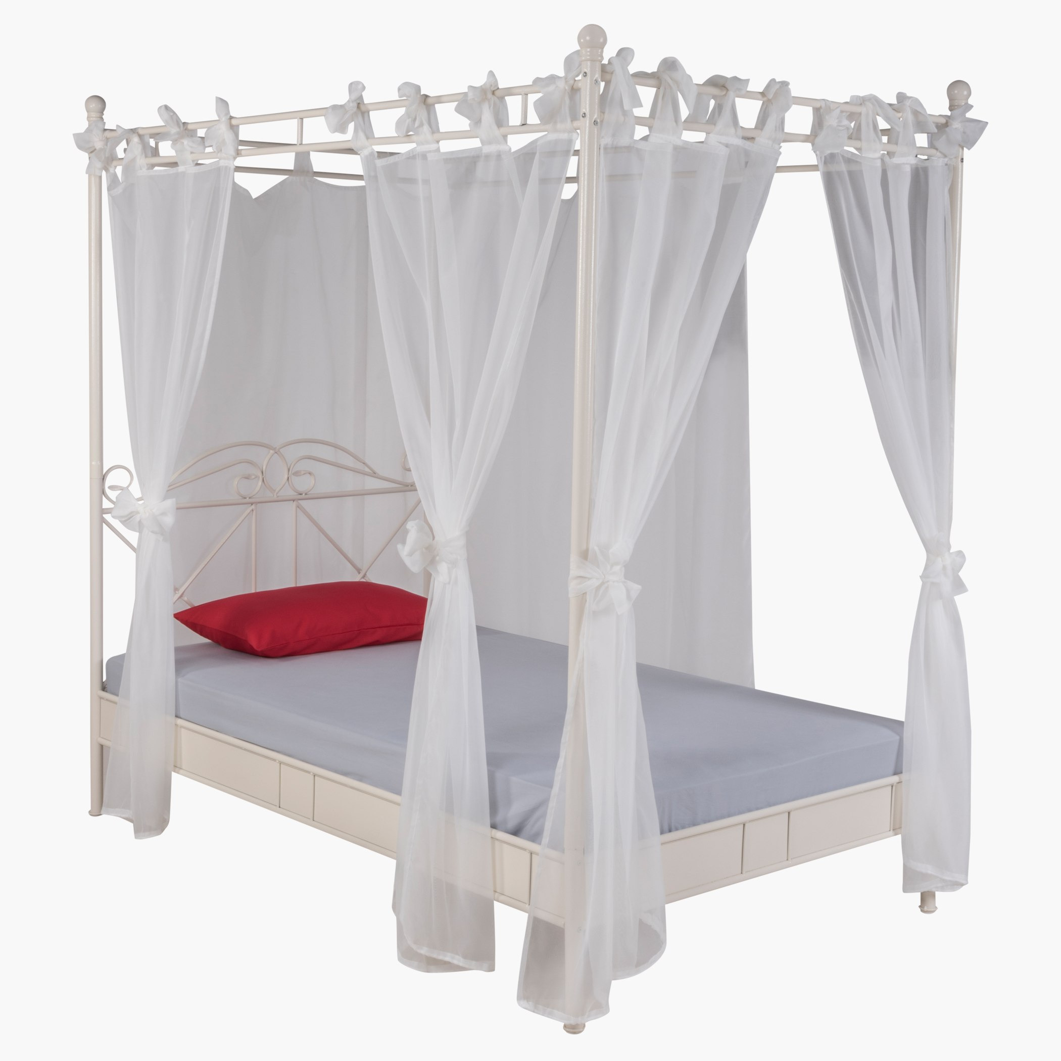 سرير بأربع أعمدة من فينيديج 120x200سم-hbxbedroom-bedsandbedsets-beds-twin-image-1