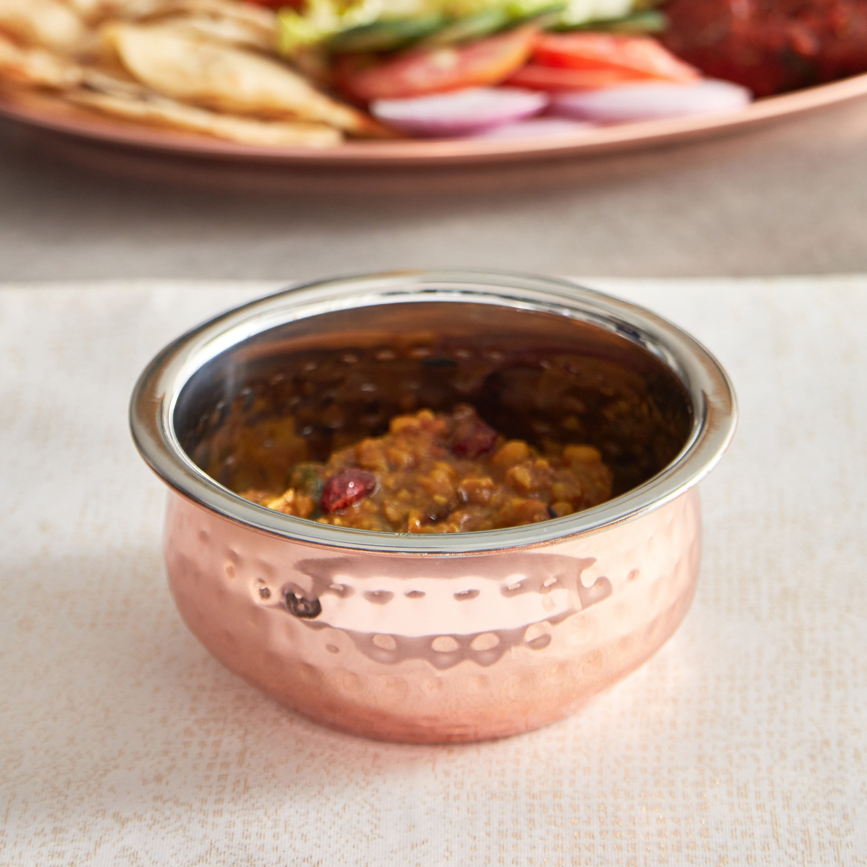Copper Shine Serving Vessel with Hammered Finish-hbxdecorandfurnishings-tabletop-serveware-image-1