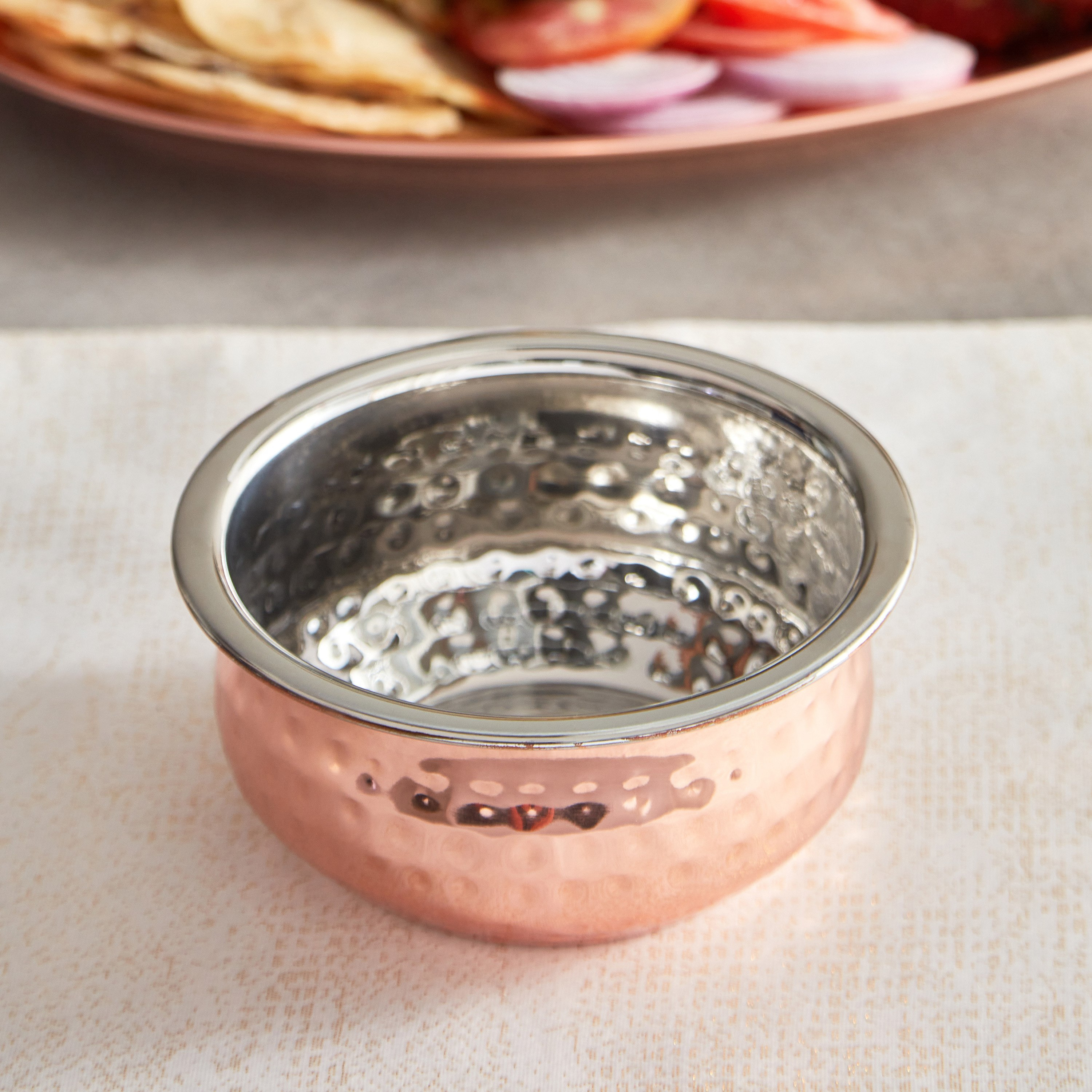 Copper Shine Serving Vessel with Hammered Finish-hbxdecorandfurnishings-tabletop-serveware-image-2