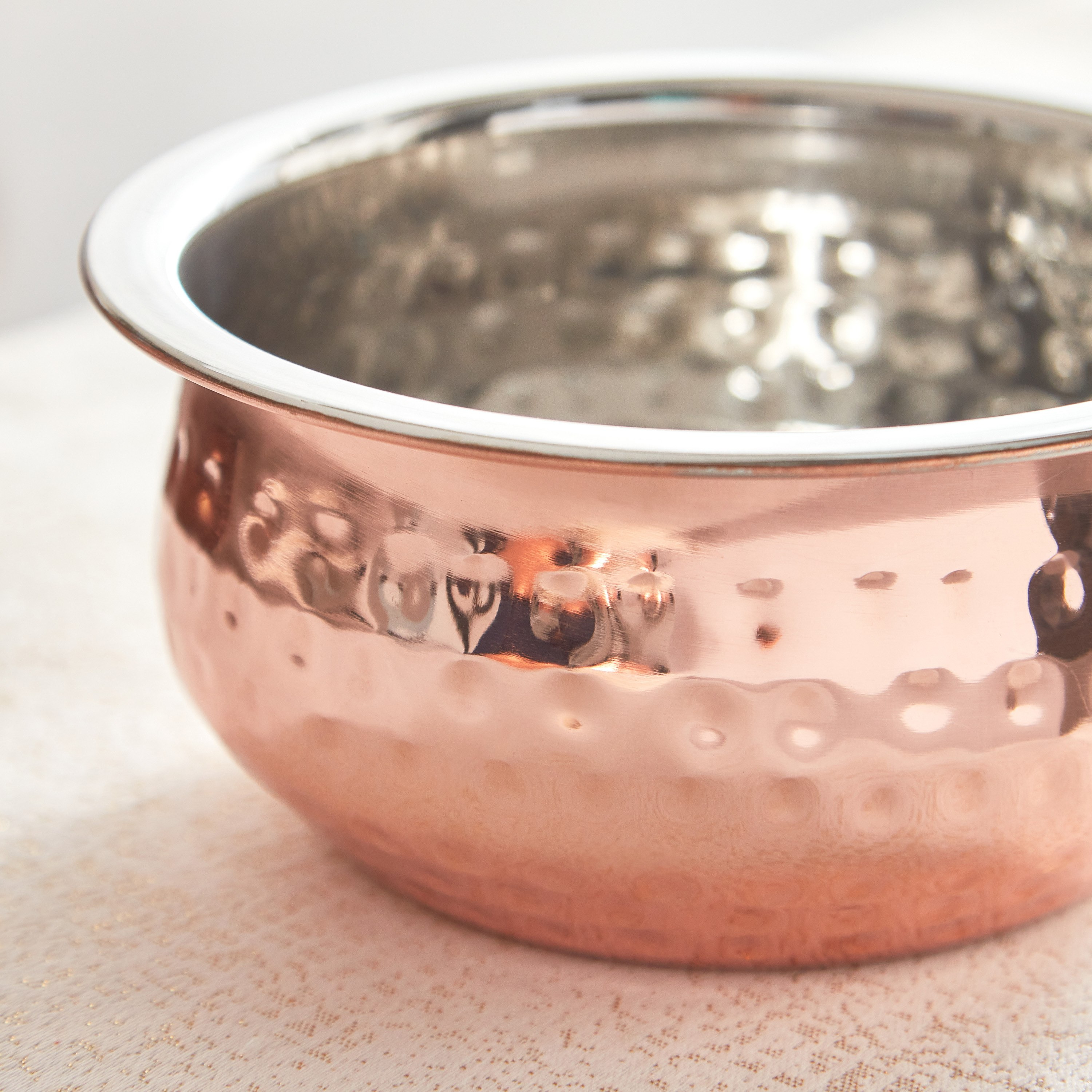 Copper Shine Serving Vessel with Hammered Finish-hbxdecorandfurnishings-tabletop-serveware-image-4
