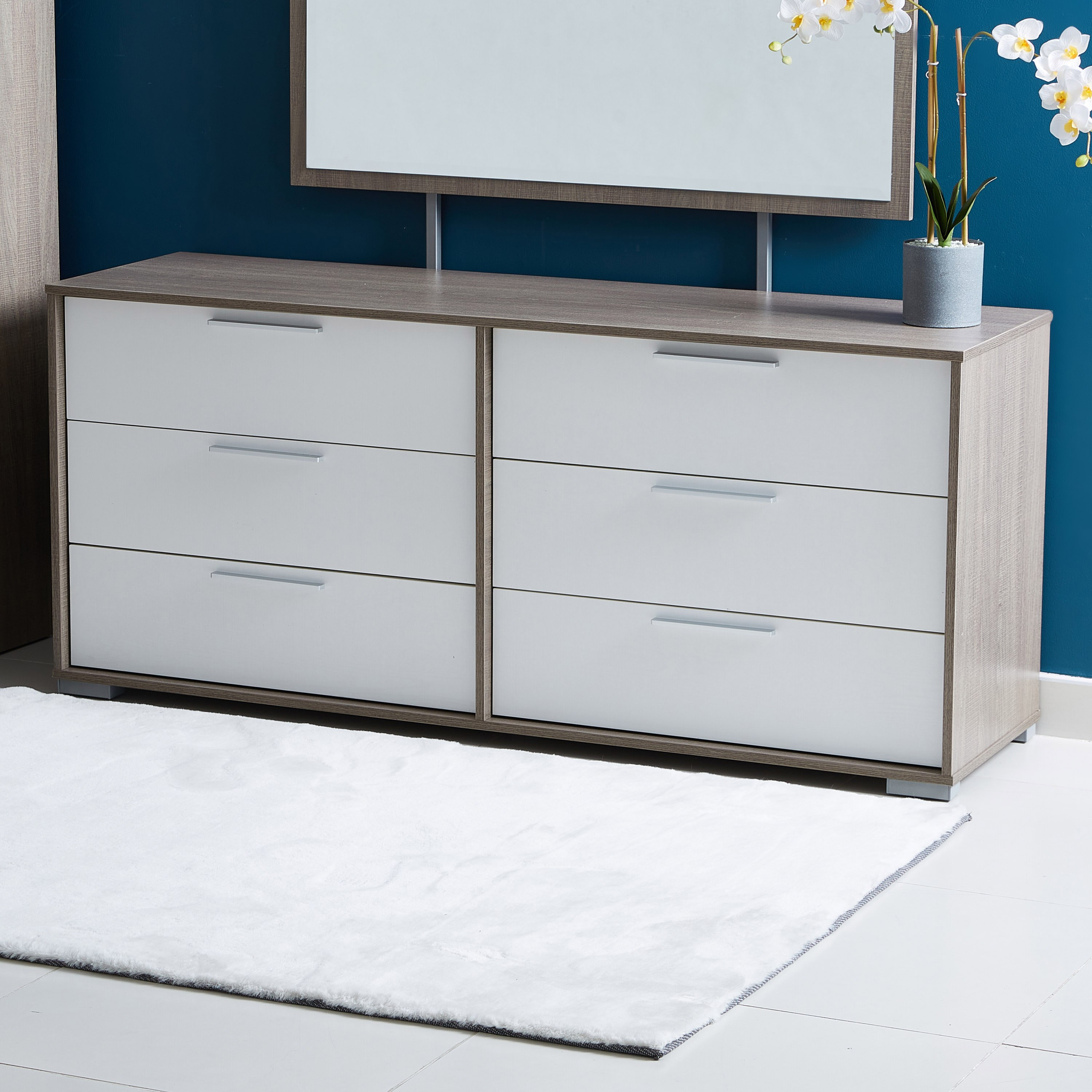 طاولة تزيين كبيرة 6 أدراج دون مرآة من كاثي-hbxfurniture-bedroom-dressersandmirrors-image-1