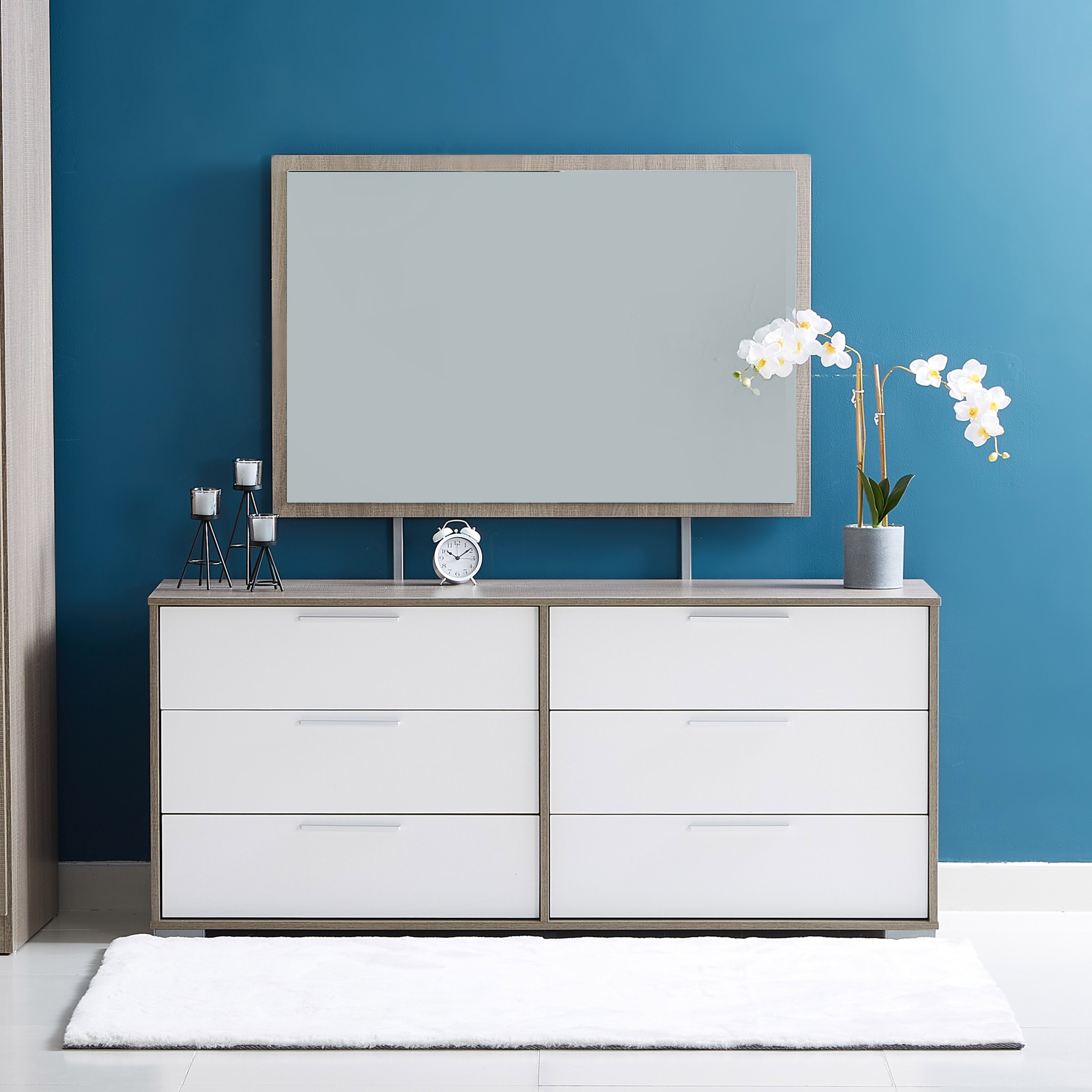 طاولة تزيين كبيرة 6 أدراج دون مرآة من كاثي-hbxfurniture-bedroom-dressersandmirrors-image-5
