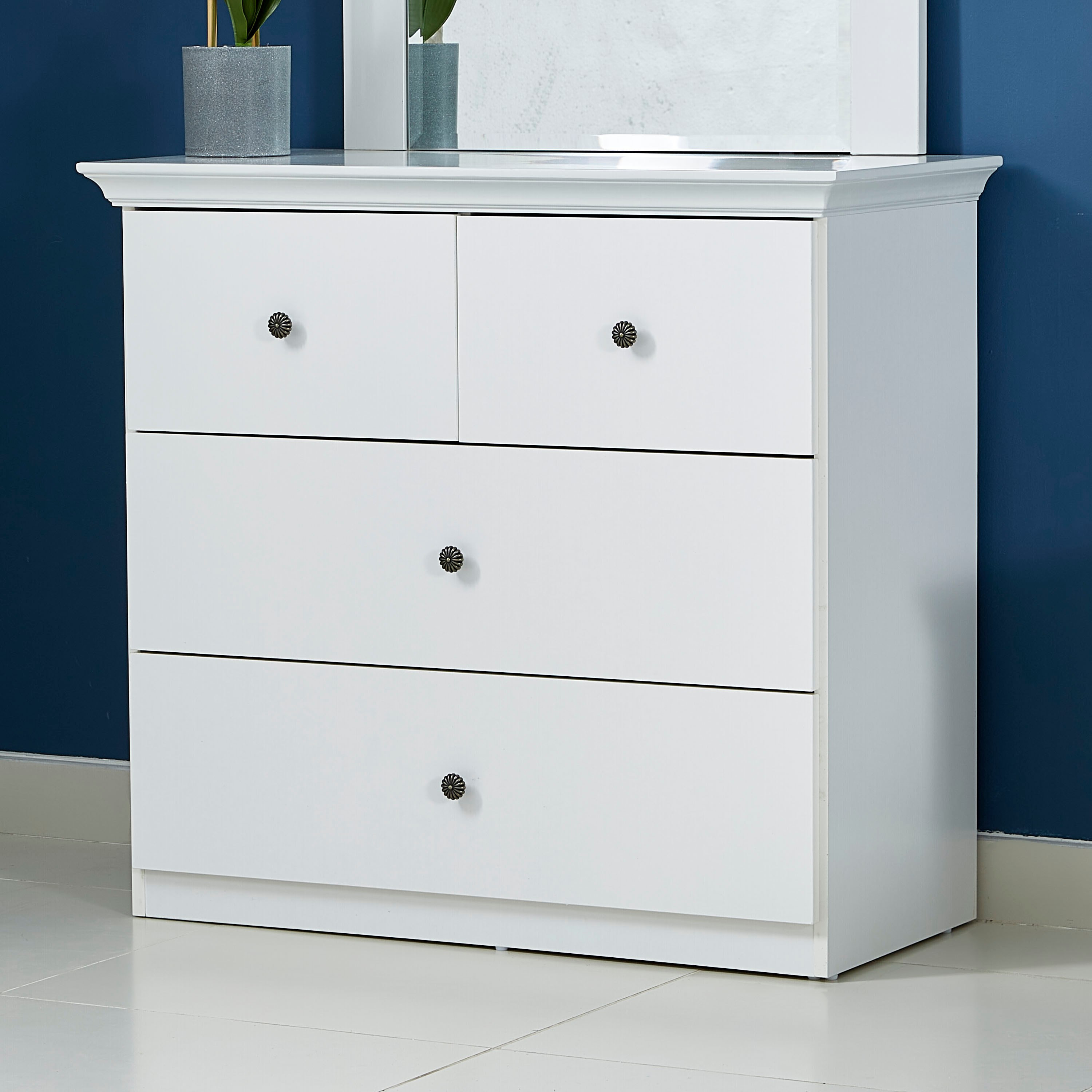 طاولة تزيين صغيرة 4 أدراج دون مرآة من كانتري-hbxfurniture-kidsroom-kidsdressersandmirrors-image-1