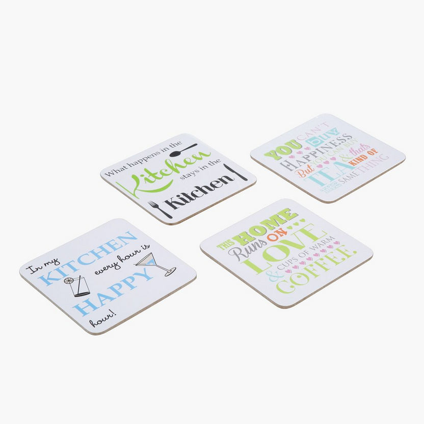 Printed Coasters Set of 4-Table Linens-image-0