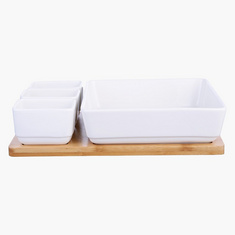 Occasion 4-Piece Chip and Dip Bowl Set with Tray