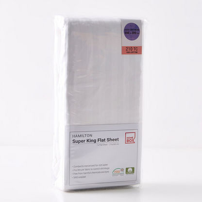 Hamilton Super King Size Flat Sheet - 260x270 cm-Sheets and Pillow Covers-image-4