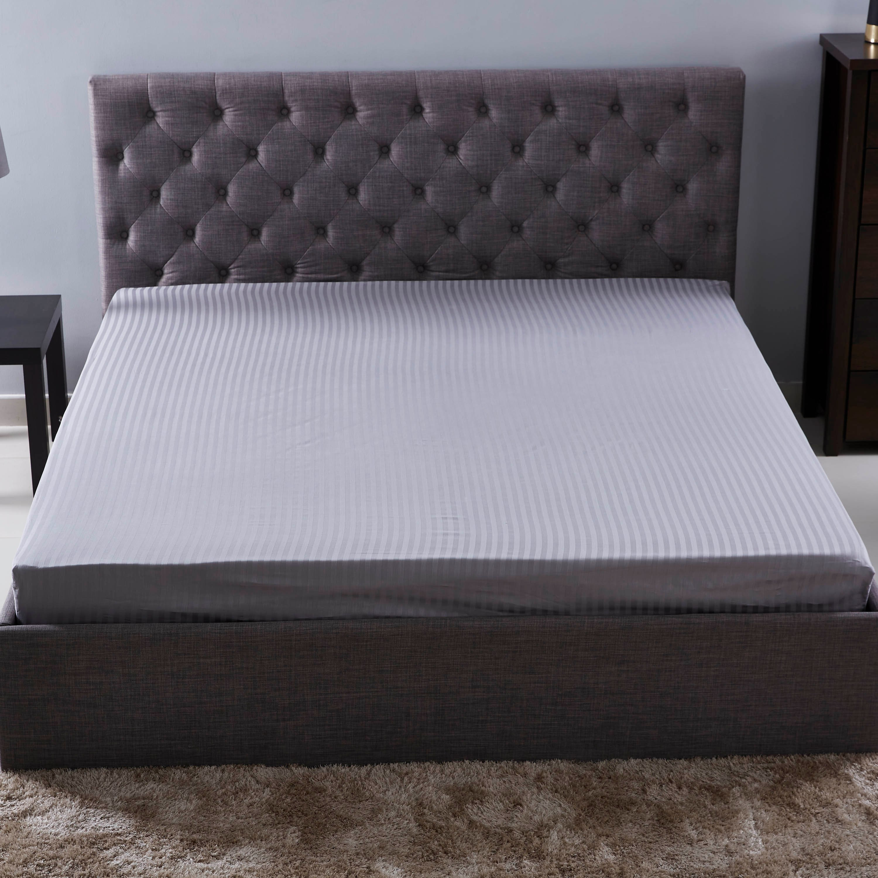 Hamilton Cotton Satin Stripe Twin Fitted Sheet - 120x200+25 cm-hbxhomeware-hbxbedroom-image-2