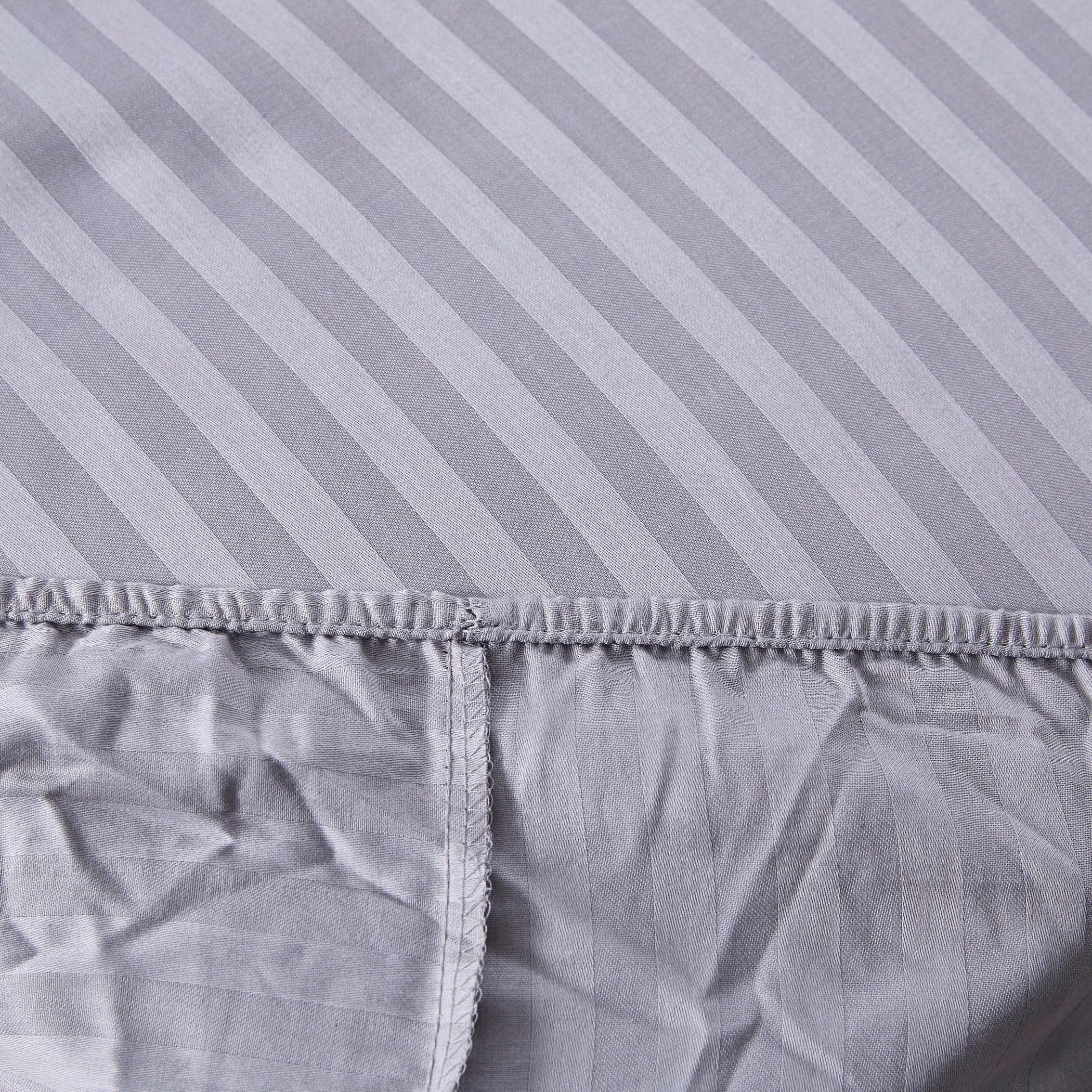 Hamilton Cotton Satin Stripe King Size Fitted Sheet - 180x200+25 cm-hbxhomeware-hbxbedroom-image-4