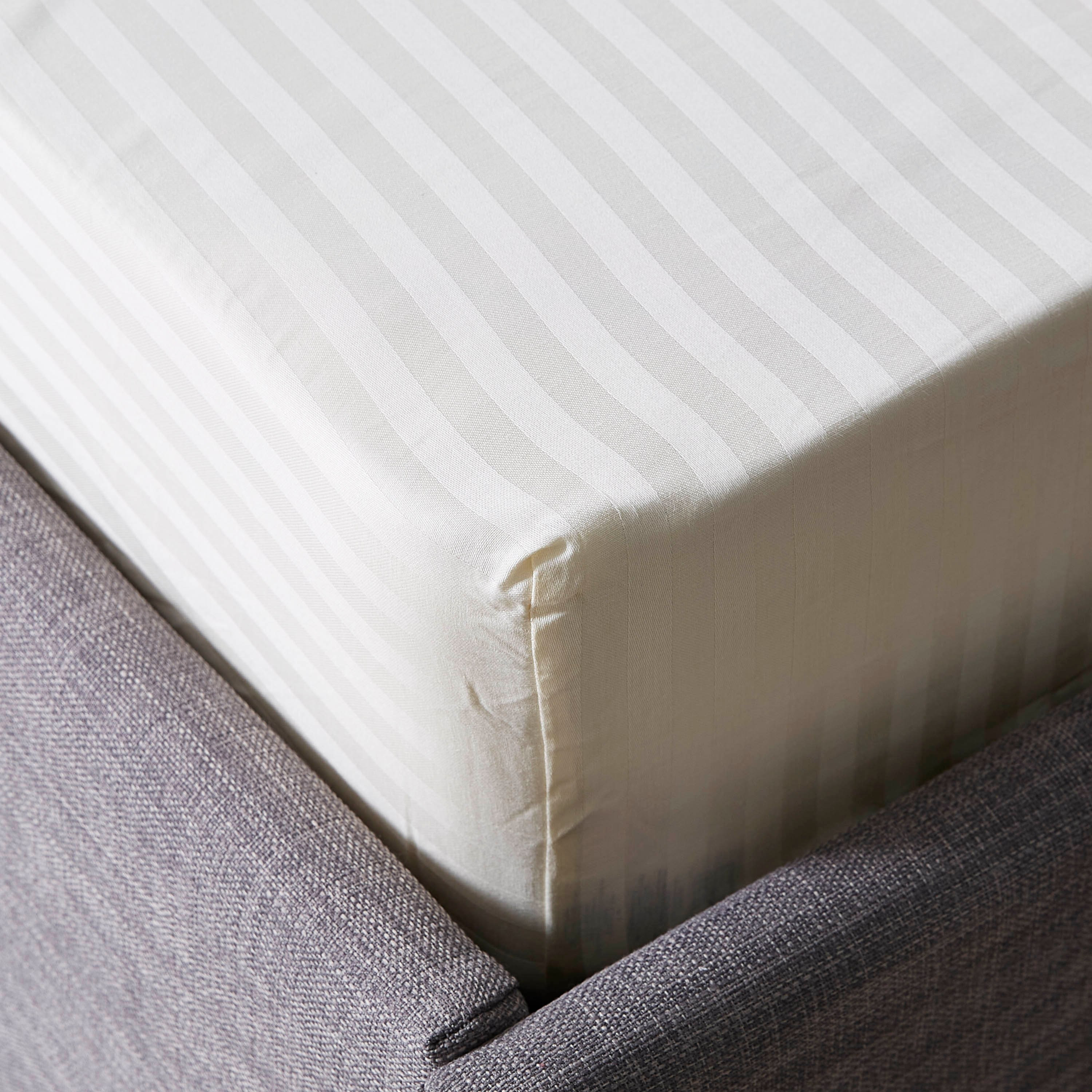 Hamilton Cotton Satin Stripe Super King Fitted Sheet - 200x200+25 cm-hbxhomeware-hbxbedroom-image-3