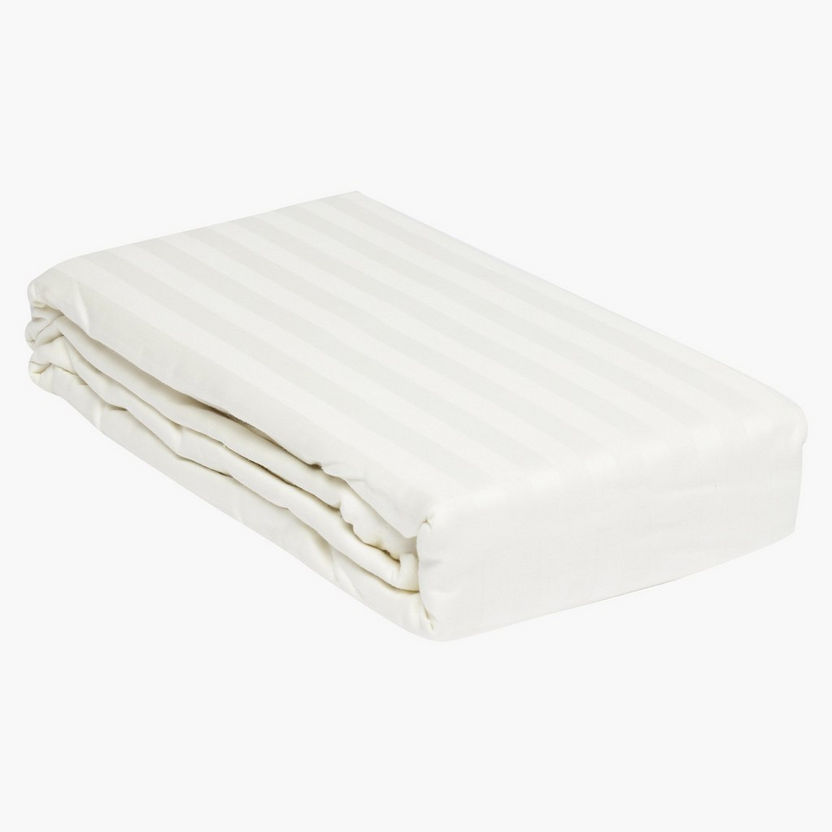 Hamilton Cotton Satin Striped Twin Flat Sheet - 170x260 cm-Sheets & Pillow Covers-image-0