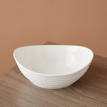 Waves Porcelain Oval Serving Bowl - 25 cms