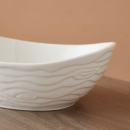 Waves Porcelain Oval Serving Bowl - 25 cms
