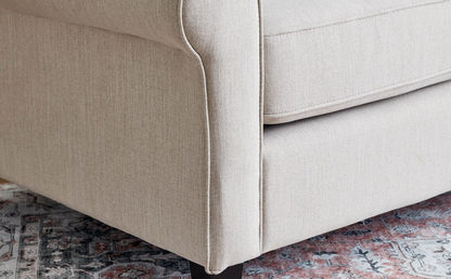 Angelic Oakwood 3-Seater Fabric Sofa with 2 Cushions