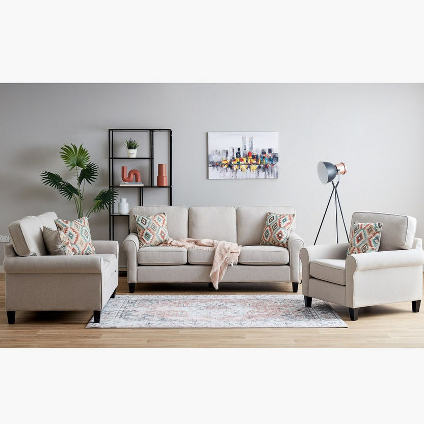 Angelic Oakwood Fabric Sofa with Cushion-Sofas-image-8