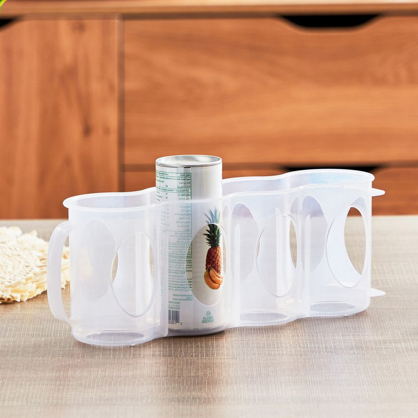 Cutout Detail 4-Section Can Holder with Handle-Containers and Jars-image-1