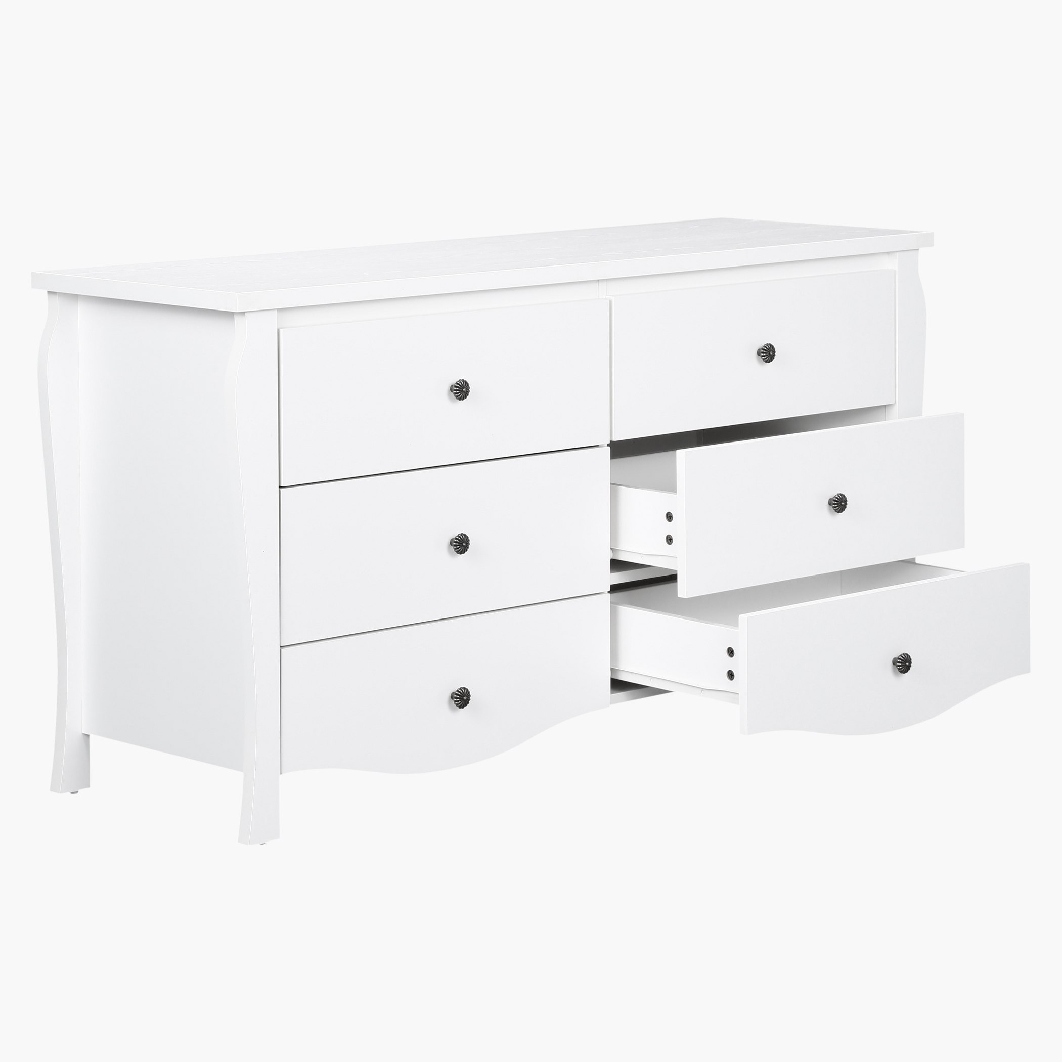 طاولة تزيين كبيرة 6 أدراج دون مرآة من فابريسيو-hbxfurniture-bedroom-dressersandmirrors-image-3
