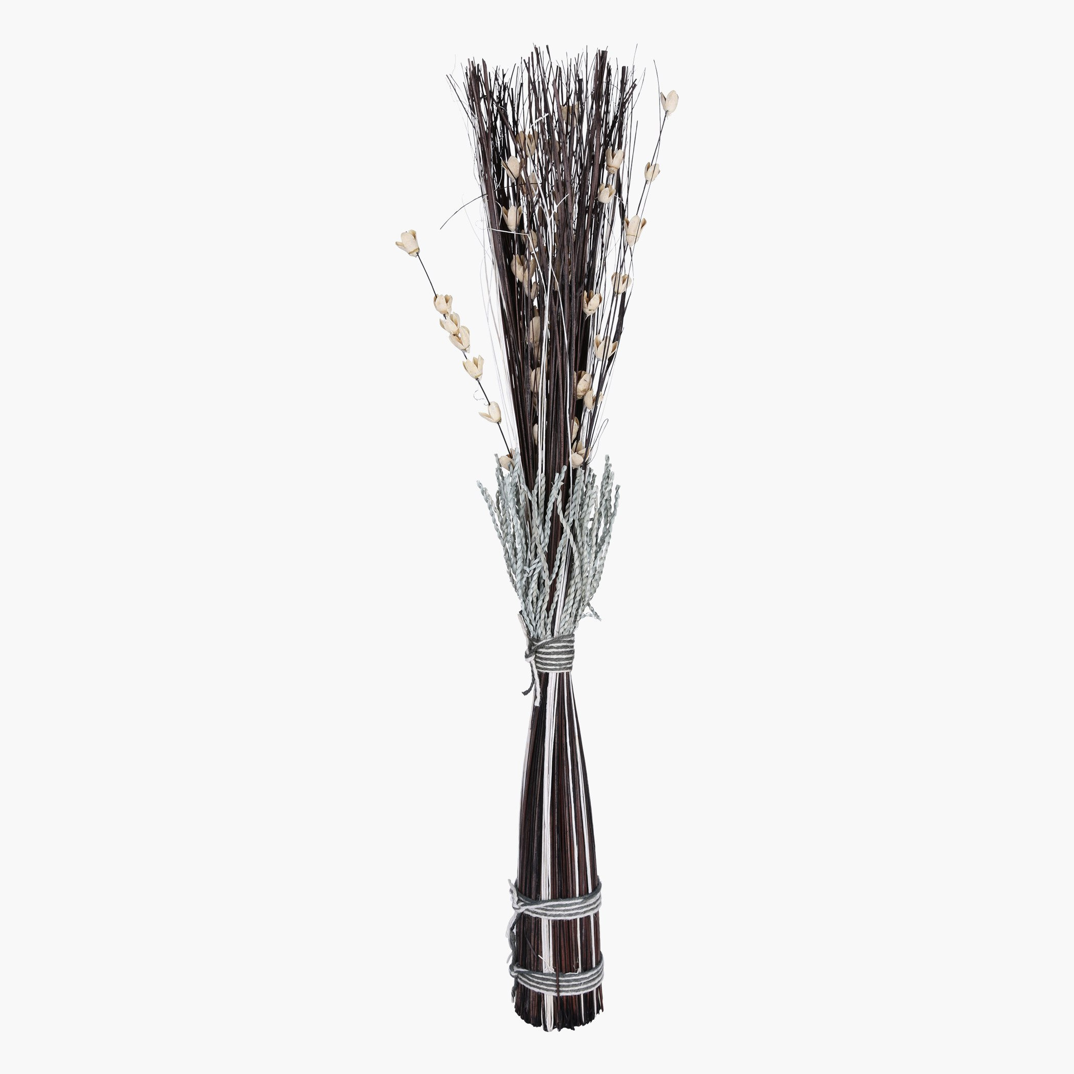 مزهرية بتصميم مستدير وعنق مبروم مع باقة أزهار مجففة من ايلين-hbxdecorandfurnishings-homeaccessories-artificialflowersandplants-image-1