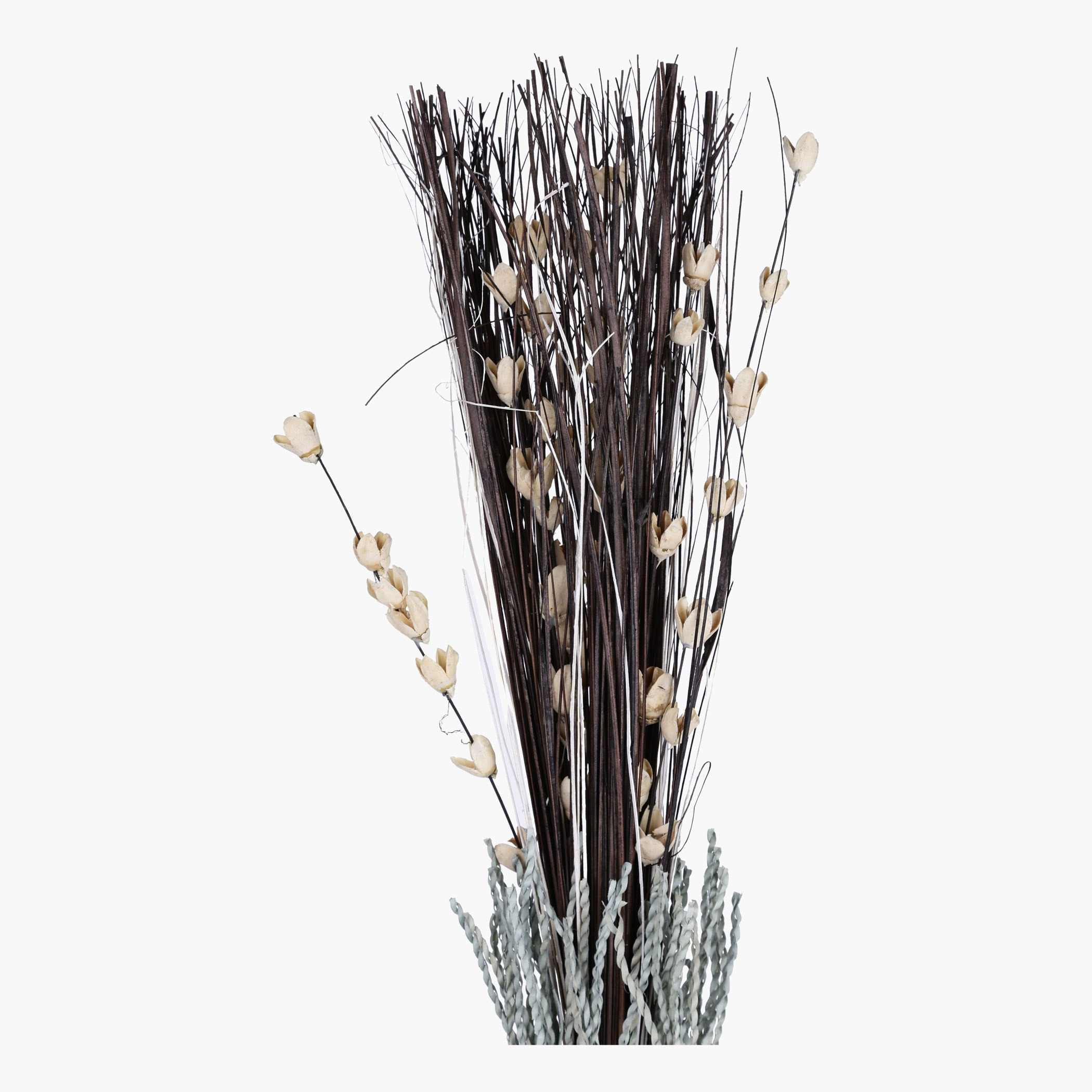 مزهرية بتصميم مستدير وعنق مبروم مع باقة أزهار مجففة من ايلين-hbxdecorandfurnishings-homeaccessories-artificialflowersandplants-image-2