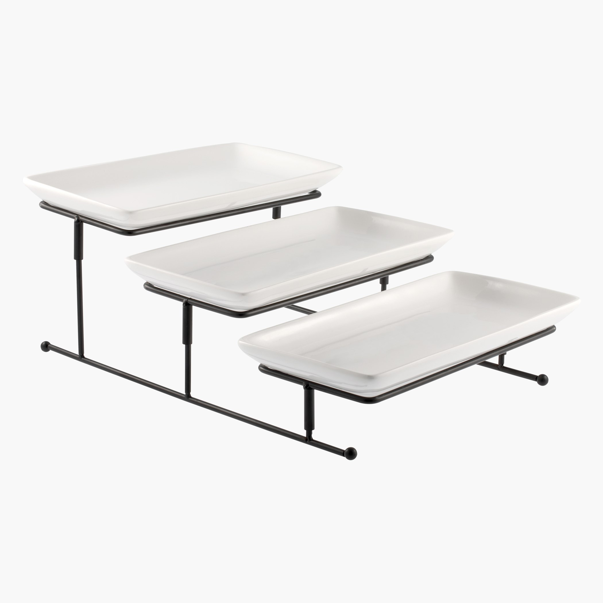 طقم صحن مستطيل ثلاثي الطبقات مع حامل نوفا-hbxdecorandfurnishings-tabletop-serveware-image-1