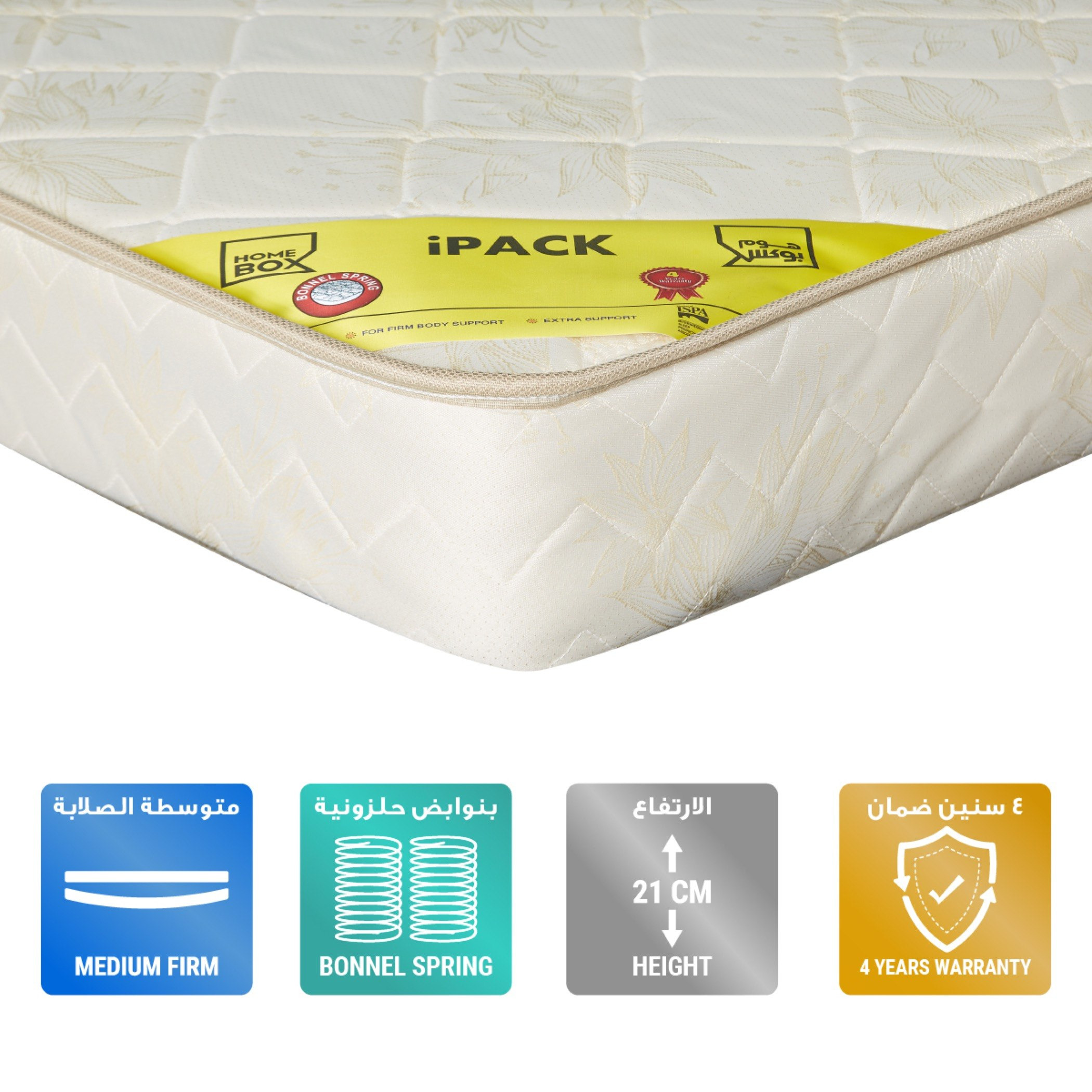 مرتبة فرديّة بنوابض من آي باك - 90x200x21 سم-hbxfurniture-bedroom-mattresses-single-image-1