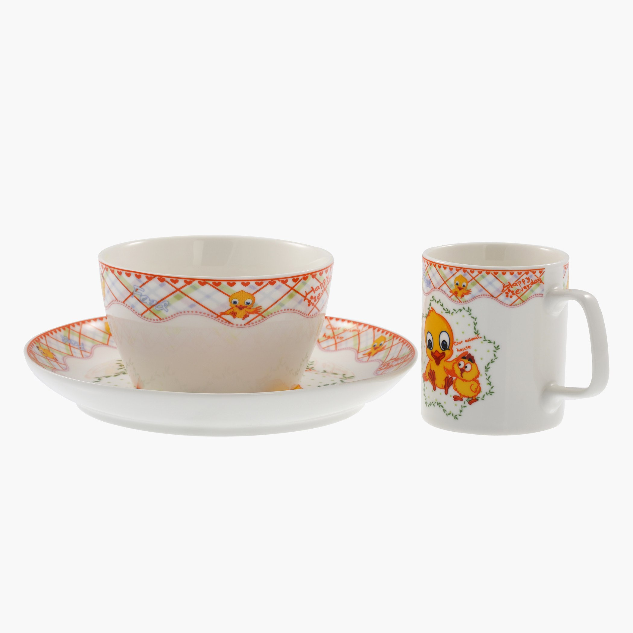 طقم وجبة الإفطار بنقش بطة - ثلاث قطع-hbxhomeware-hbxkidsandyouth-image-2