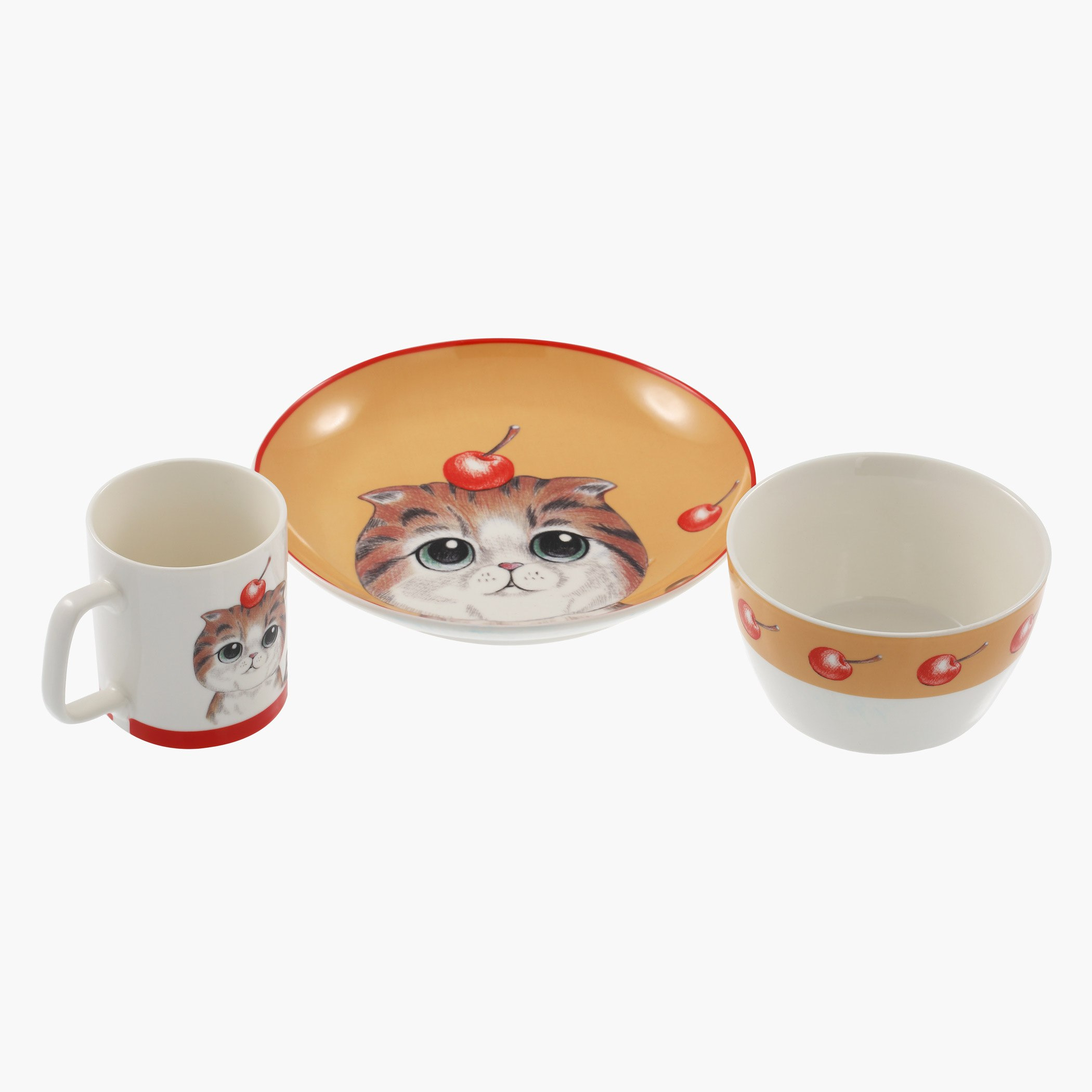 طقم فطور من ثلاث قطع بنقش قطة مطبوع-hbxhomeware-hbxkidsandyouth-image-3