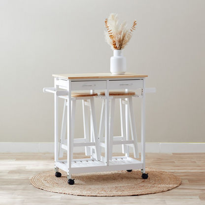 Basil Kitchen Trolley with 2 Stools