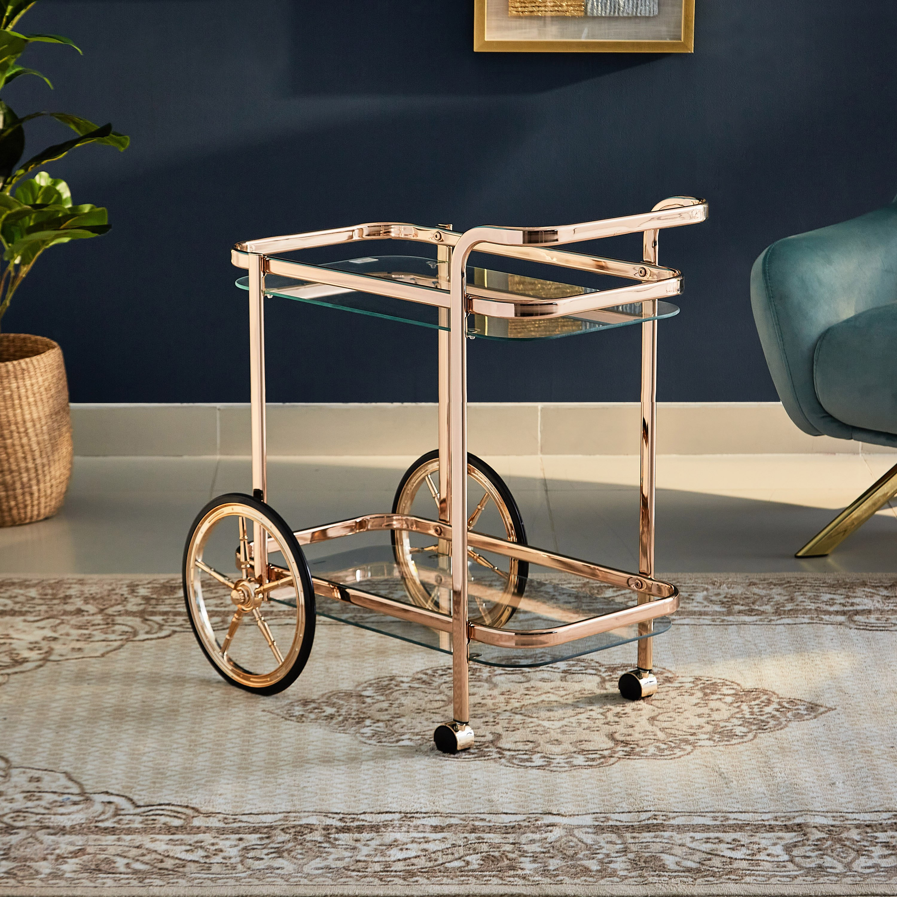Bloom 2-Tier Serving Trolley-hbxlivingroom-tablesandstands-servingtrolleys-image-2