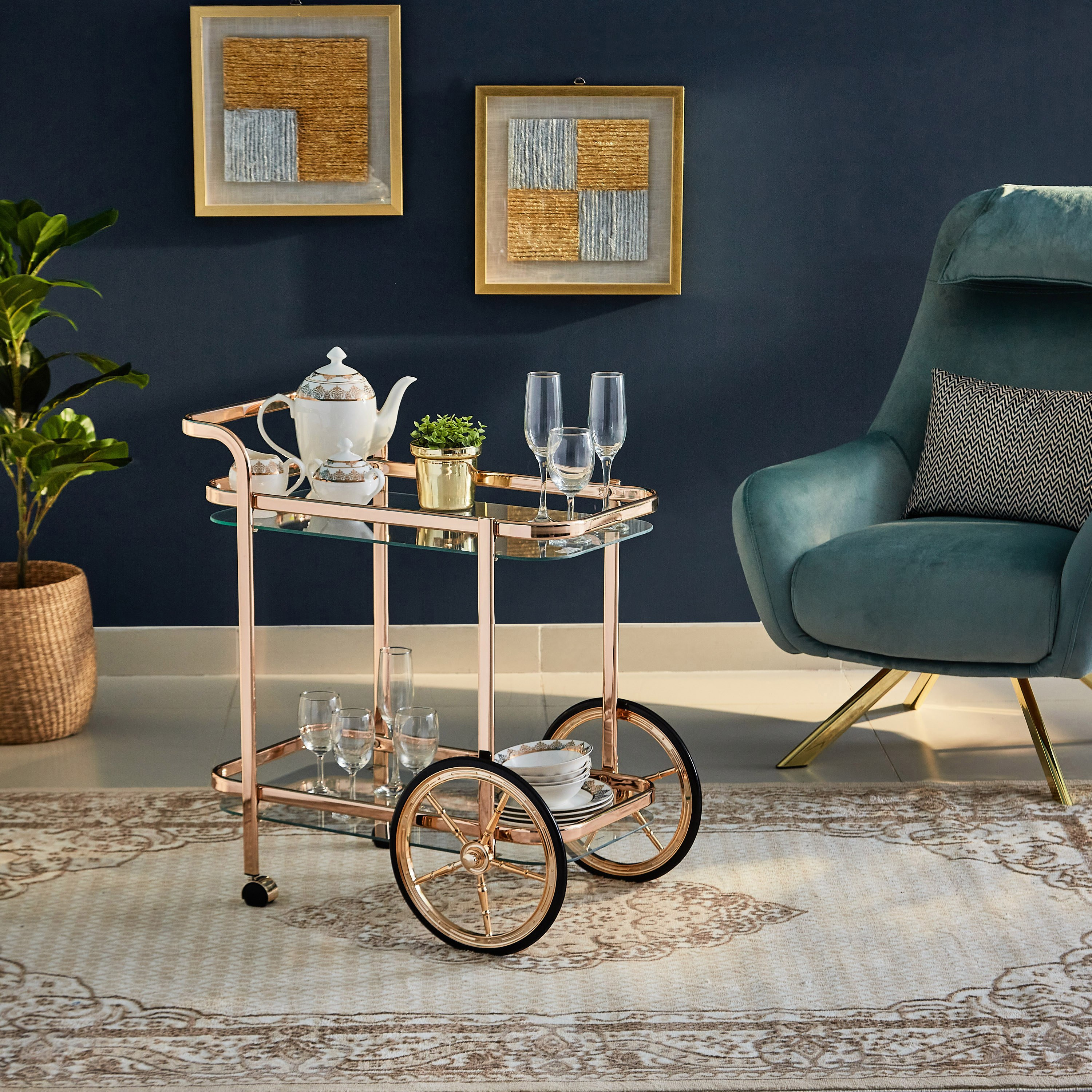 Bloom 2-Tier Serving Trolley-hbxlivingroom-tablesandstands-servingtrolleys-image-7