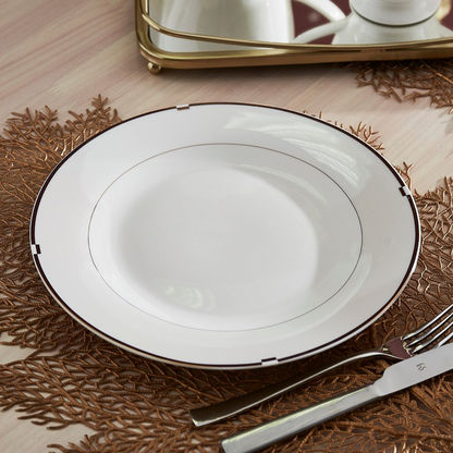 Gold Rib Porcelain Dinner Plate - 26 cm
