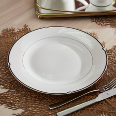Gold Rib Porcelain Dinner Plate - 26 cm