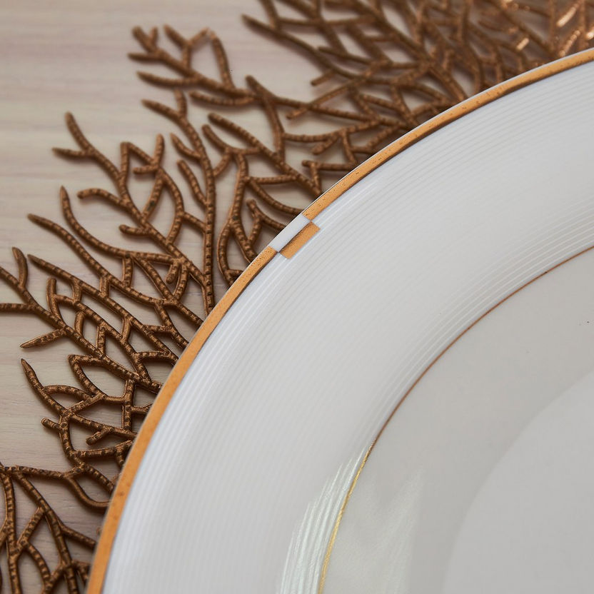Gold Rib Porcelain Dinner Plate - 26 cm-Crockery-image-1